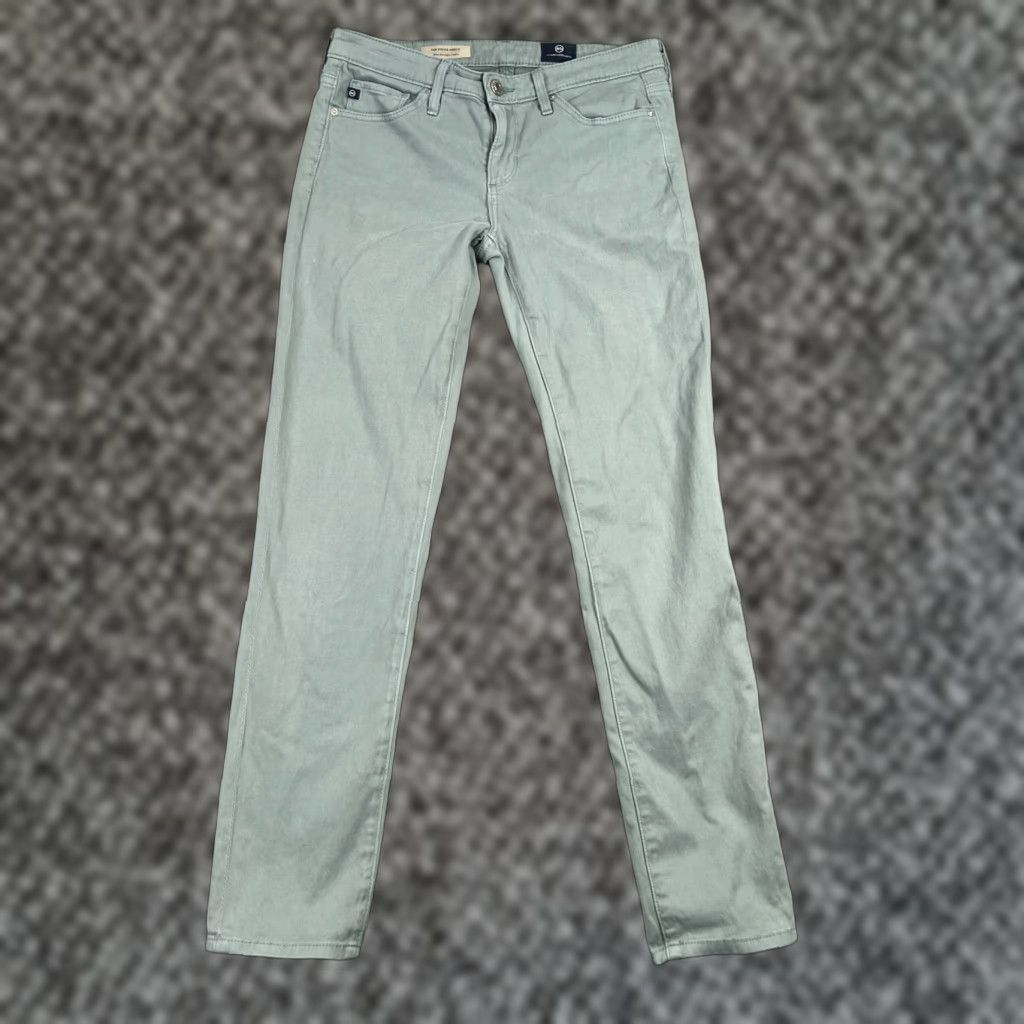 Vintage VINTAGE AG Adriano Goldschmied Pants Womens 25 Regular Mint Green Stevie Ankle Slim Straight Leg Size 42" / US 20 - 1 Thumbnail