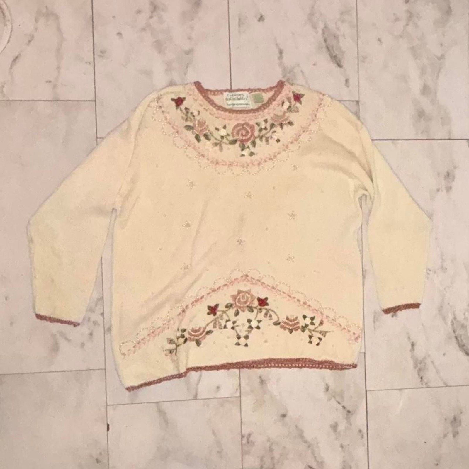 & Other Stories Unbranded Women's Cream and White Sweater Size L / US 10 / IT 46 - 8 Thumbnail