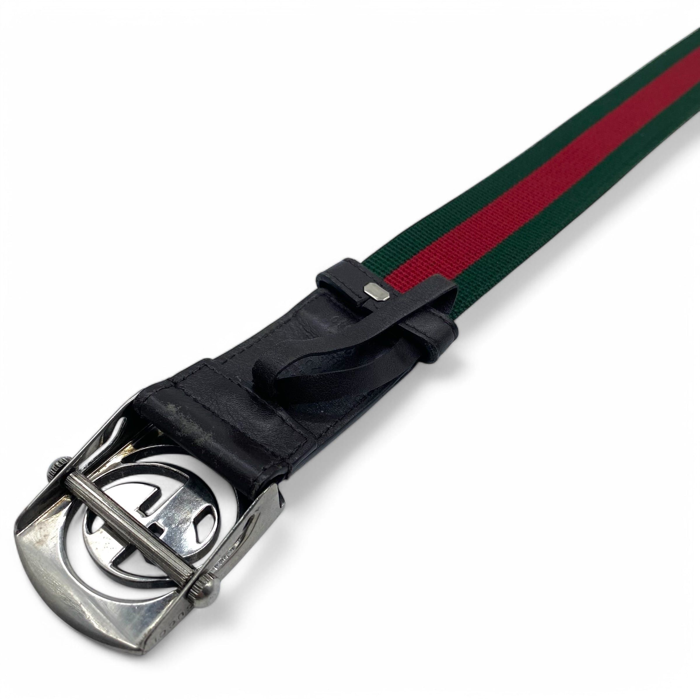 Gucci Vintage Gucci Shelly Line Belt Web Line Size ONE SIZE - 8 Thumbnail
