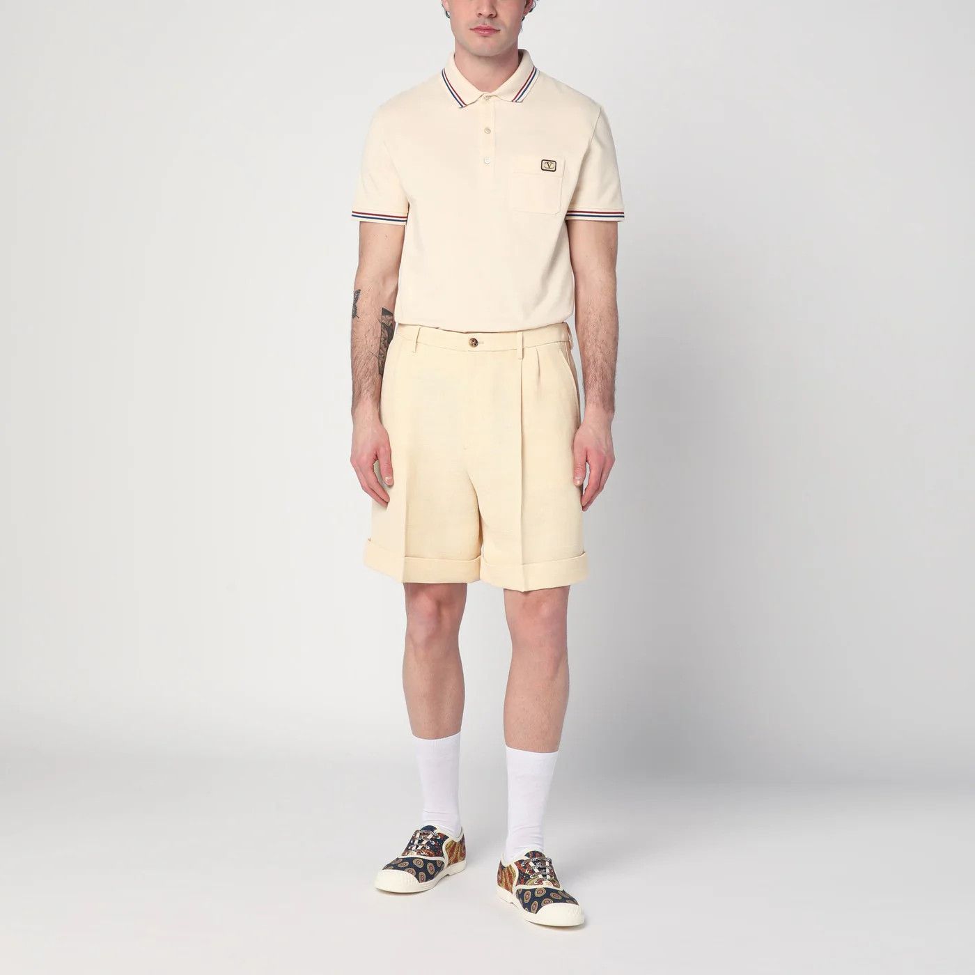 Valentino o1d2blof0326 Bermuda Shorts in Beige Size US 30 / EU 46 - 2 Thumbnail