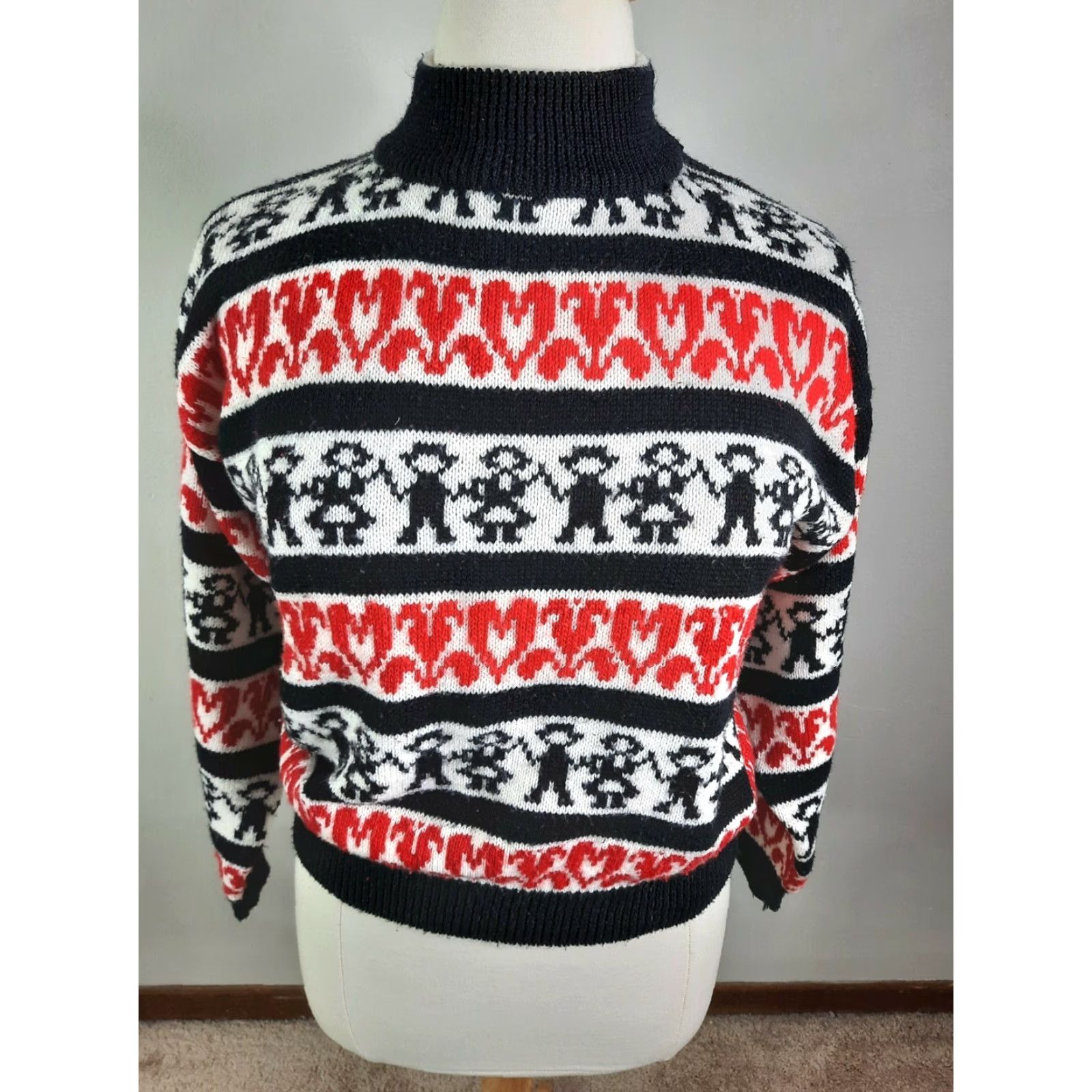 Vintage VINTAGE Words Boy Girl Hearts Love Turtleneck Oversized Sweater Womens Large S4C Size L / US 10 / IT 46 - 4 Thumbnail