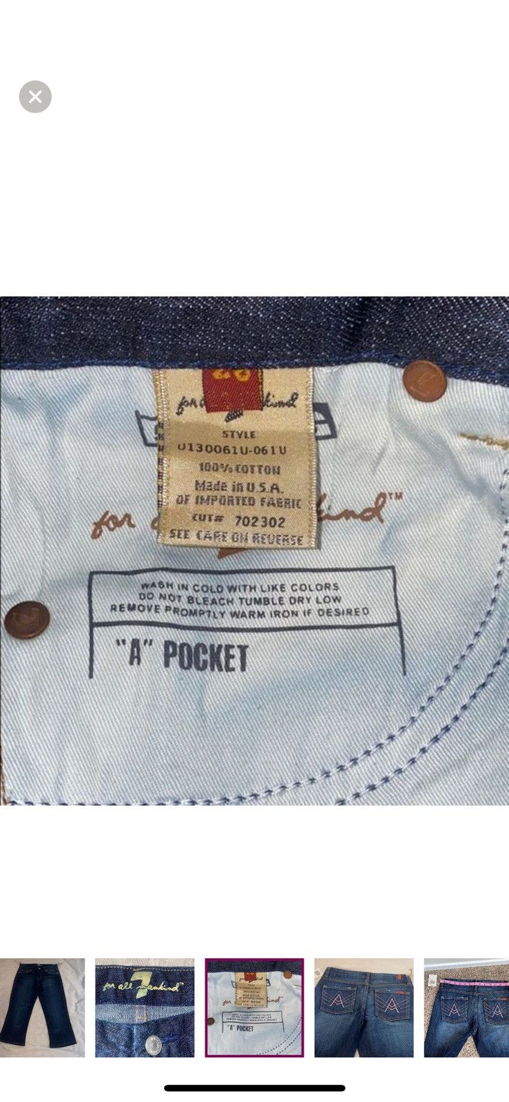 7 For All Mankind 7 for all mankind a pocket jean capris size 26 Size 26" / US 2 / IT 38 - 3 Thumbnail