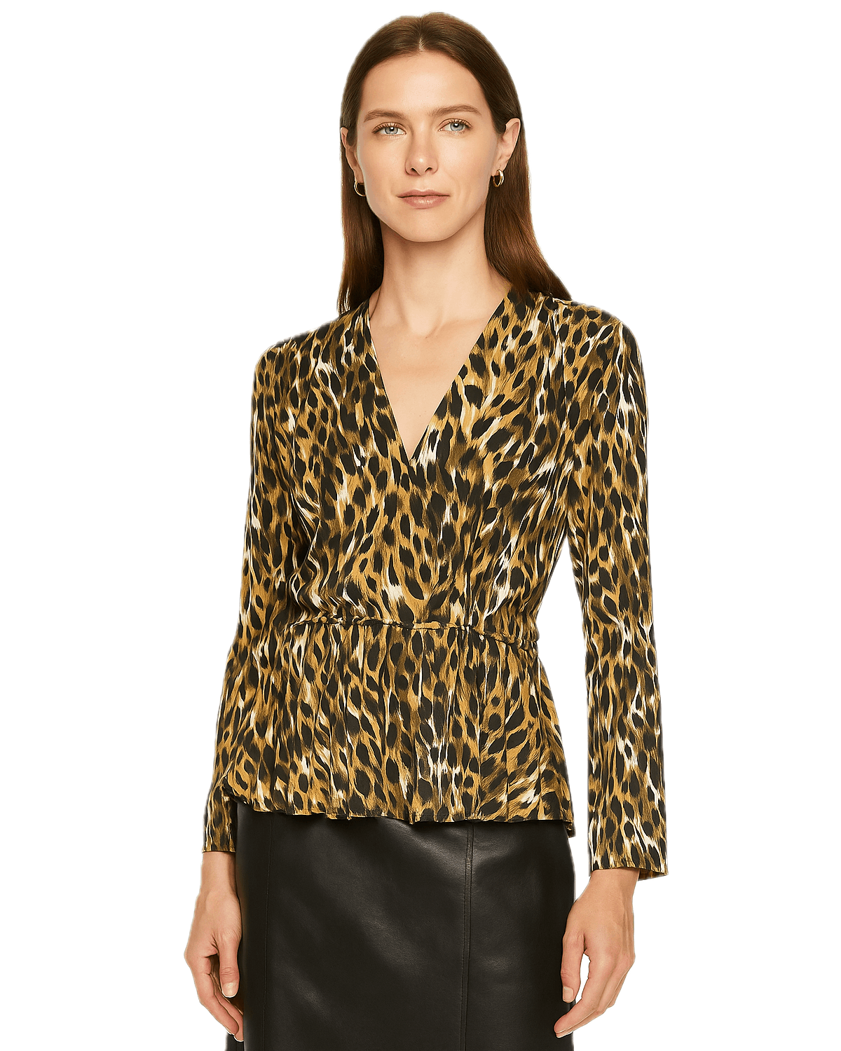 Kim Kardashian Kardashian Kollection Leopard Print Blouse Size L / US 10 / IT 46 - 1 Thumbnail