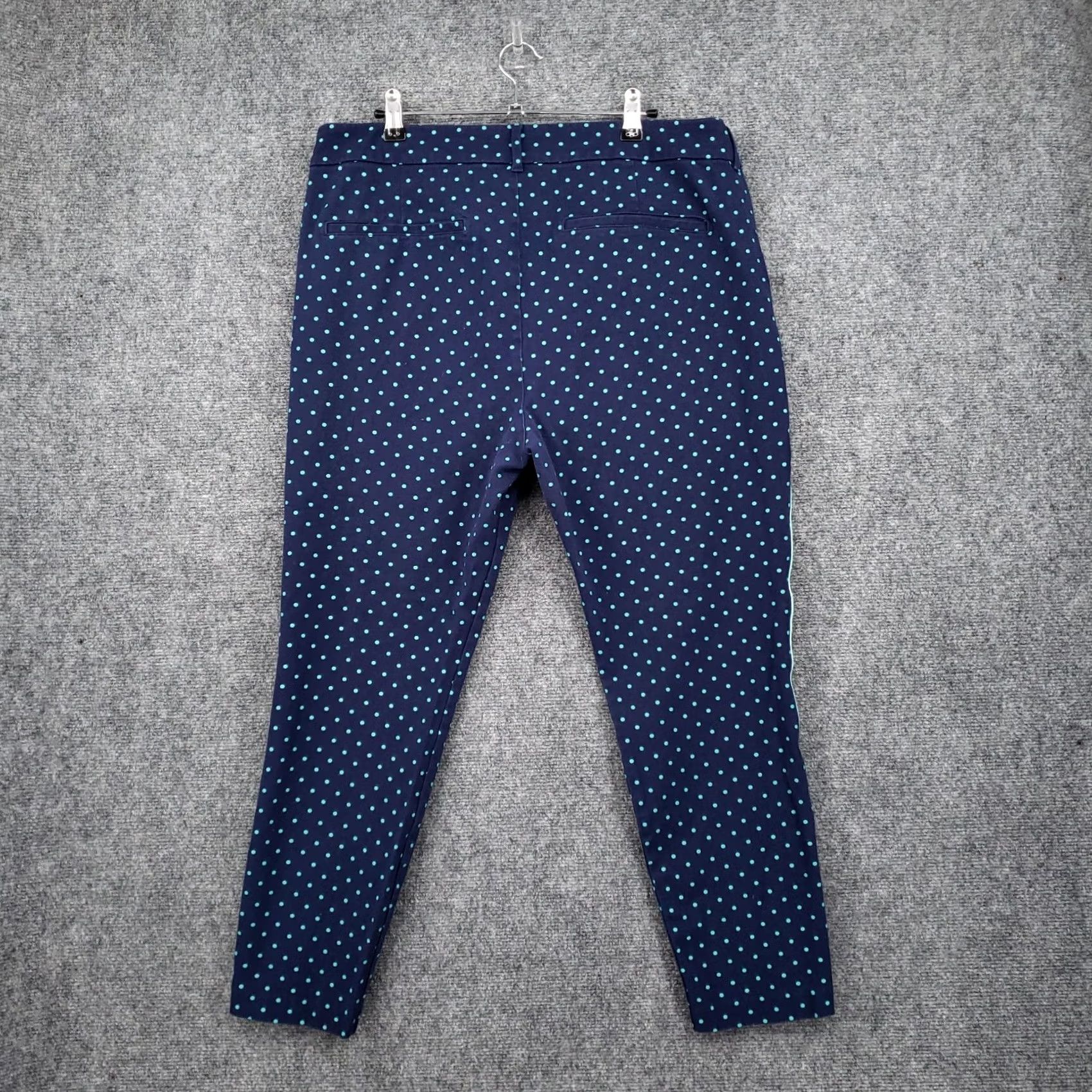 Old Navy Old Navy Womens Plus 18 Blue High Waisted Pixie Ankle Pants Polka Dots Size 40" / US 18 - 2 Thumbnail