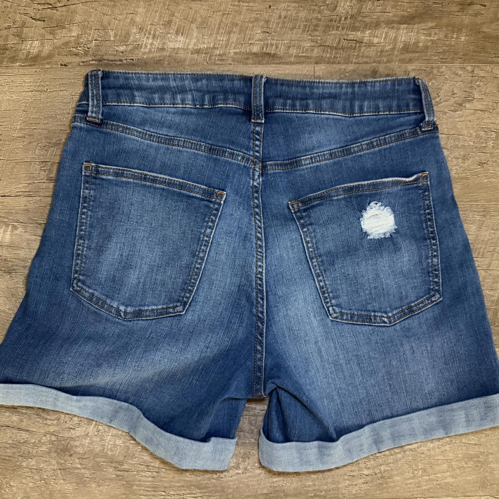 Other LC Lauren Conrad Cuffed High-Waist Jean Shorts Size 30" / US 8 / IT 44 - 4 Thumbnail