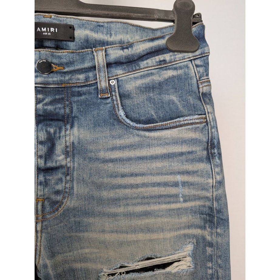 Amiri o1rshd1 Sequin Thrasher Jeans in Vintage Indigo Size US 33 - 10 Thumbnail