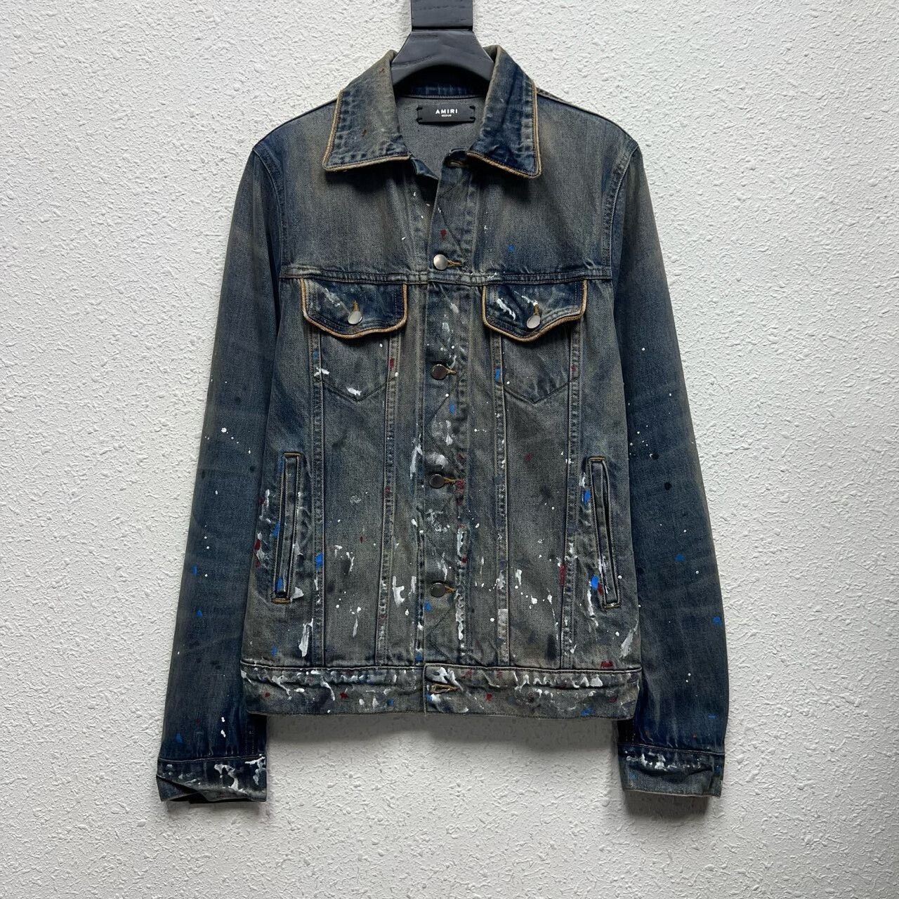 Amiri amiri distressed paint graffiti denim jacket Size US M / EU 48-50 / 2 - 1 Thumbnail