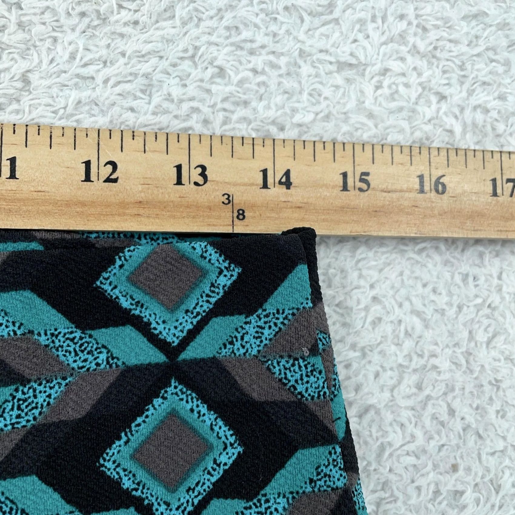 Vintage LuLaRoe Skirt Womens Medium Black Teal Geometric Pencil Stretch Pull On Size 32" / US 10 / IT 46 - 3 Thumbnail