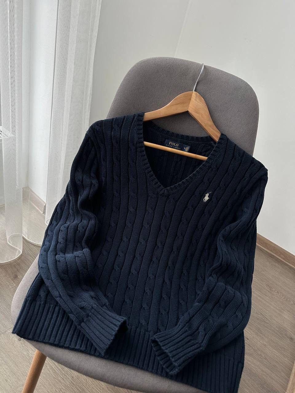 Polo Ralph Lauren × Vintage Vintage Polo Ralph Lauren Blue Cable Knit Sweater Size US M / EU 48-50 / 2 - 5 Thumbnail