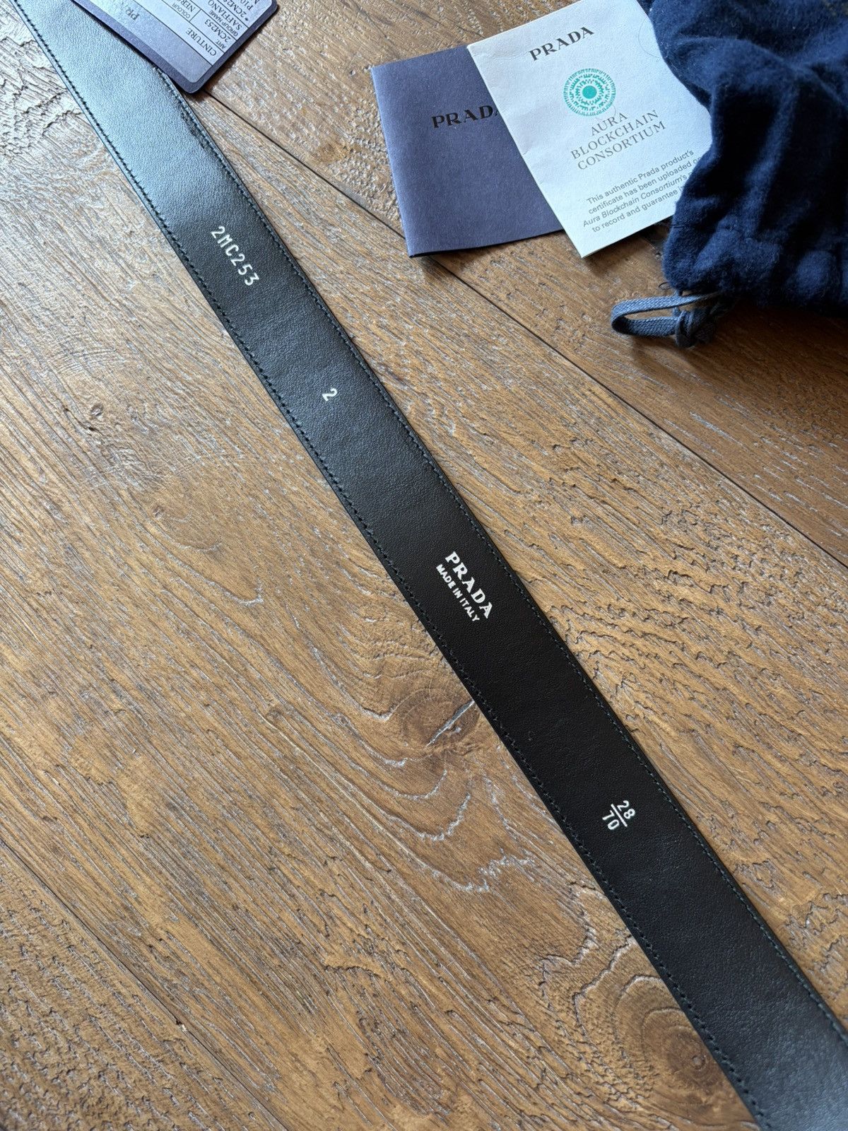 Prada Prada Saffiano Leather Tape Belt Brand New 28/70 Size 28 - 6 Thumbnail