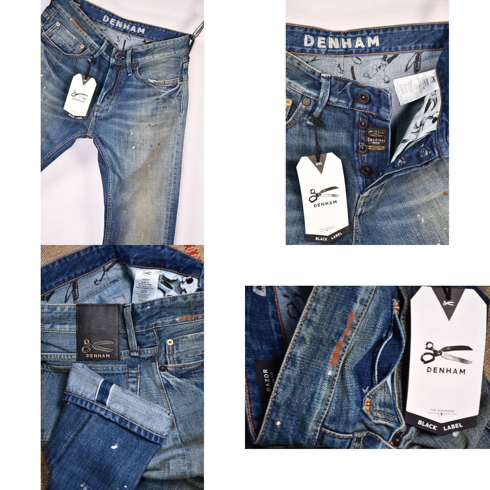 DENHAM Denham Razor Candiani Italian Selvedge Slim Fit Distresses Denim Jeans W32 L32 - Raw-Tag Size US 32 / EU 48 - 8 Thumbnail
