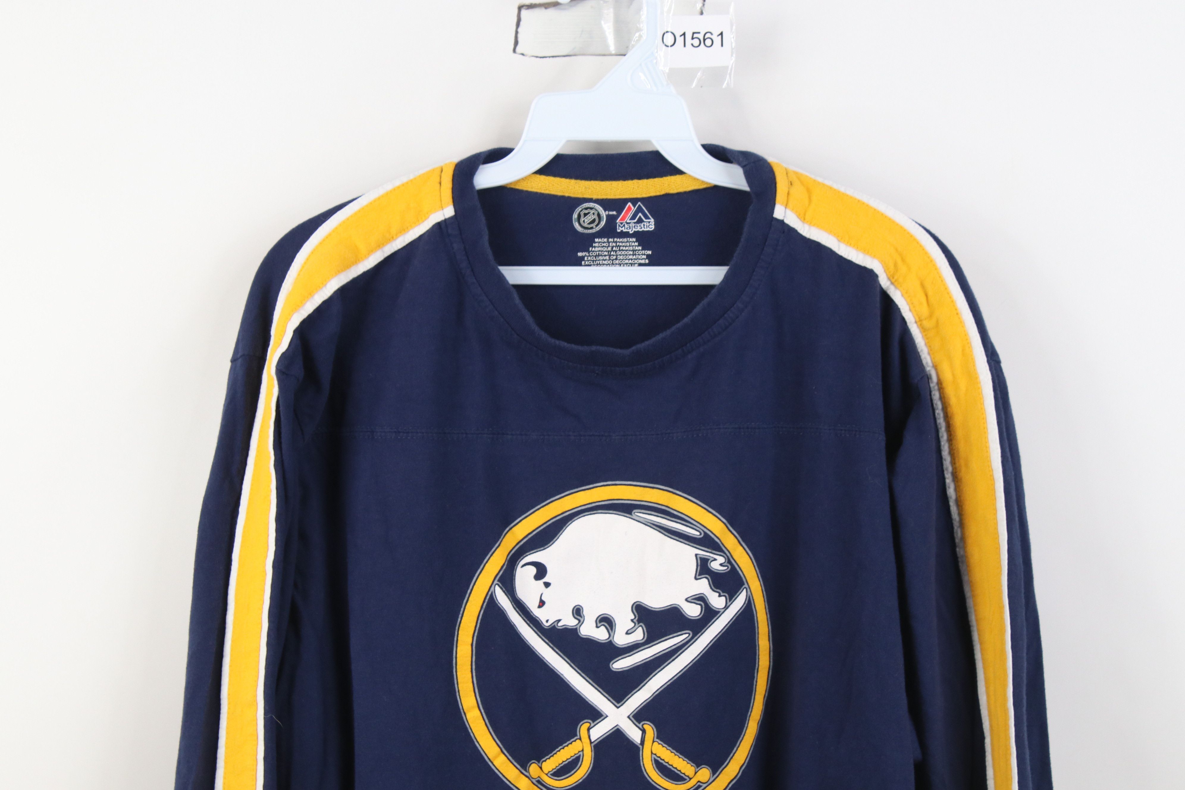 Majestic Vintage Y2K Majestic Sabres Hockey Long Sleeve T-Shirt Blue Size US XL / EU 56 / 4 - 2 Thumbnail