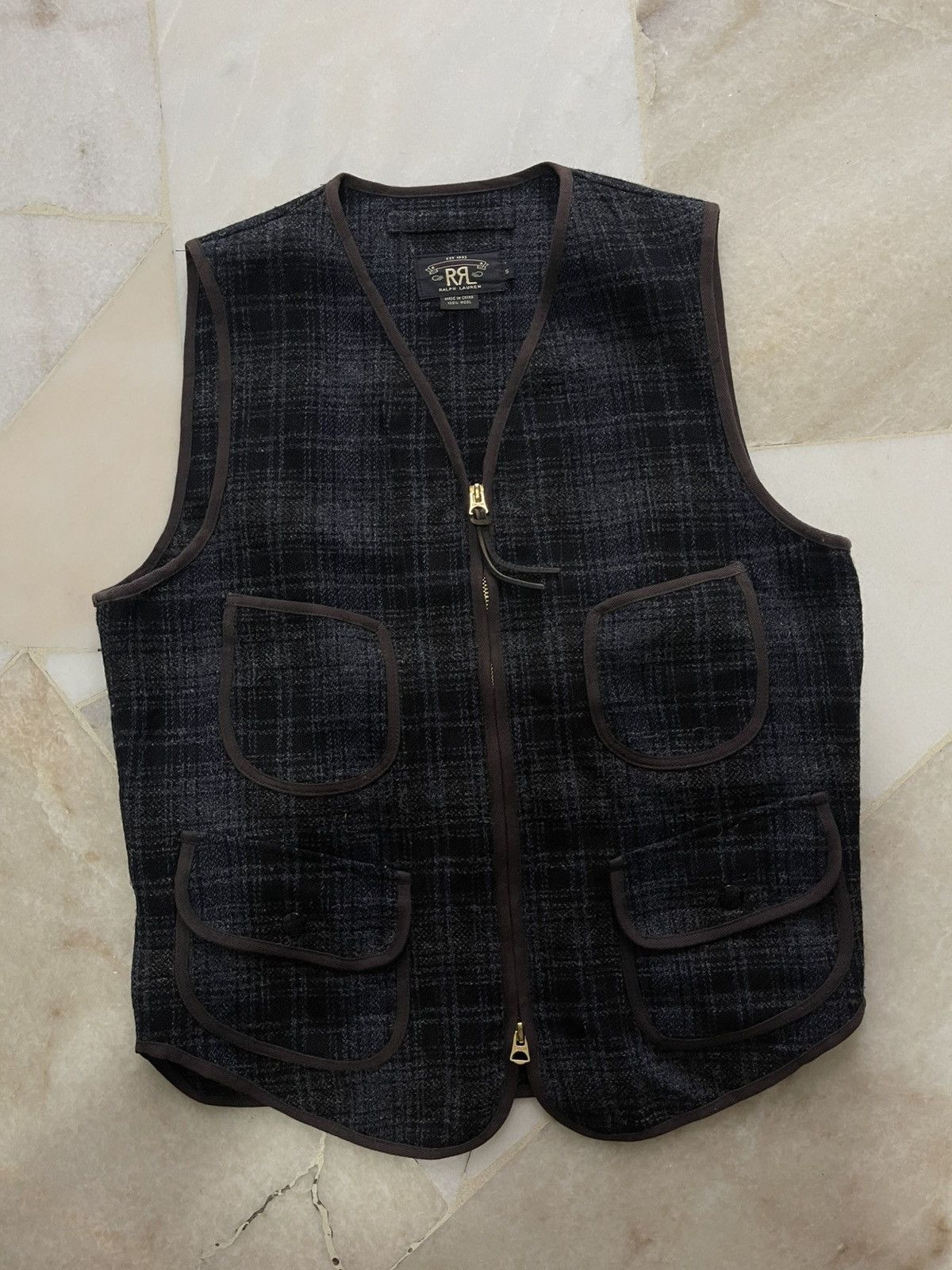 RRL Ralph Lauren RRL RALPH LAUREN WOOL PLAID VEST TALON ZIP Size US S / EU 44-46 / 1 - 7 Thumbnail