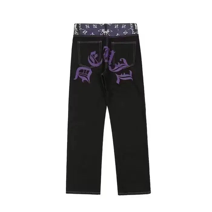 Japanese Brand × Jean Paisley Bandana Painted Graphic Denim Jeans Size US 34 / EU 50 - 3 Thumbnail