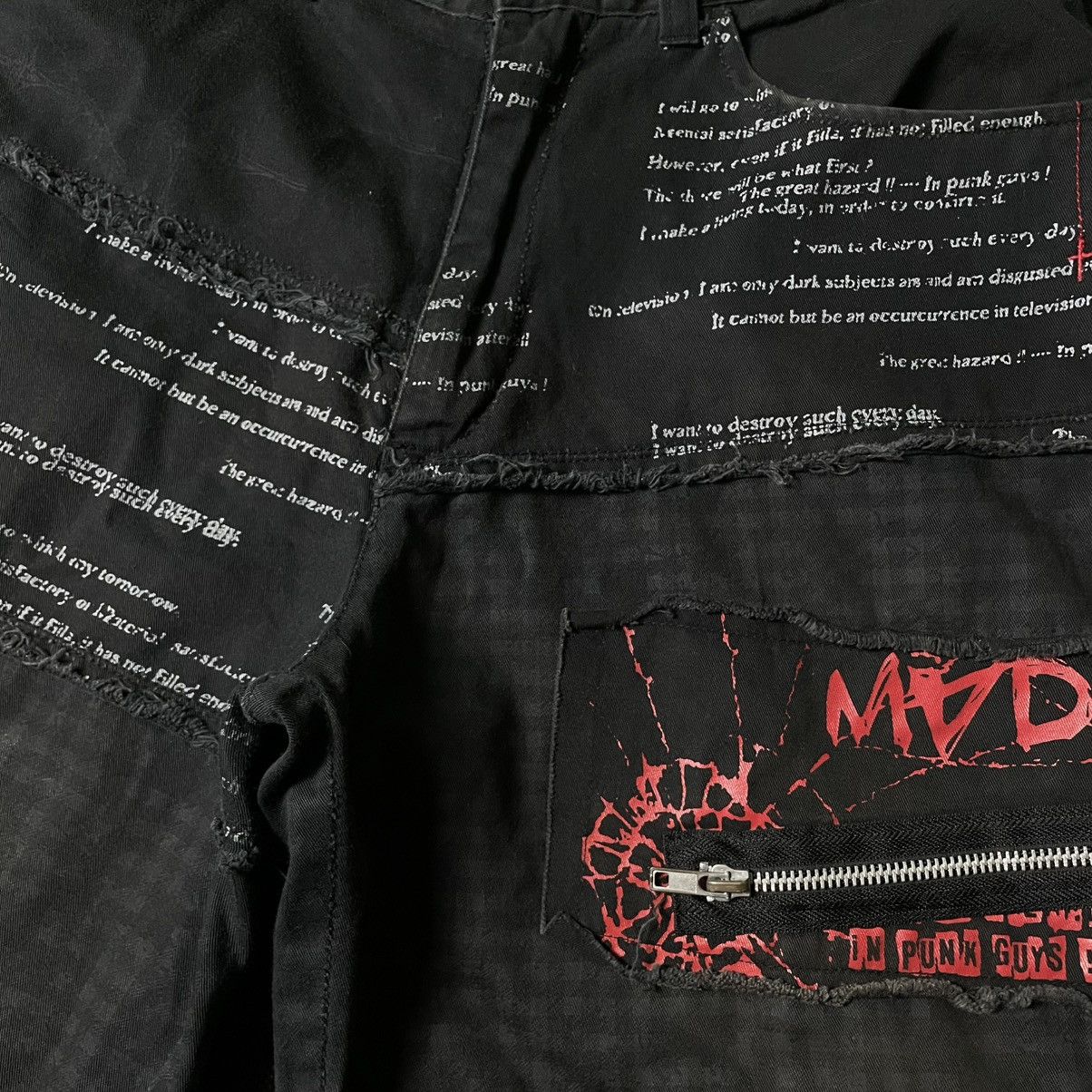 If Six Was Nine × Japanese Brand × Yasuyuki Ishii 🇯🇵☠️ MAD PUNK WORDING PATCHES SEDITIONARIES PUNK GOTHIC PANTS Size US 29 - 14 Thumbnail