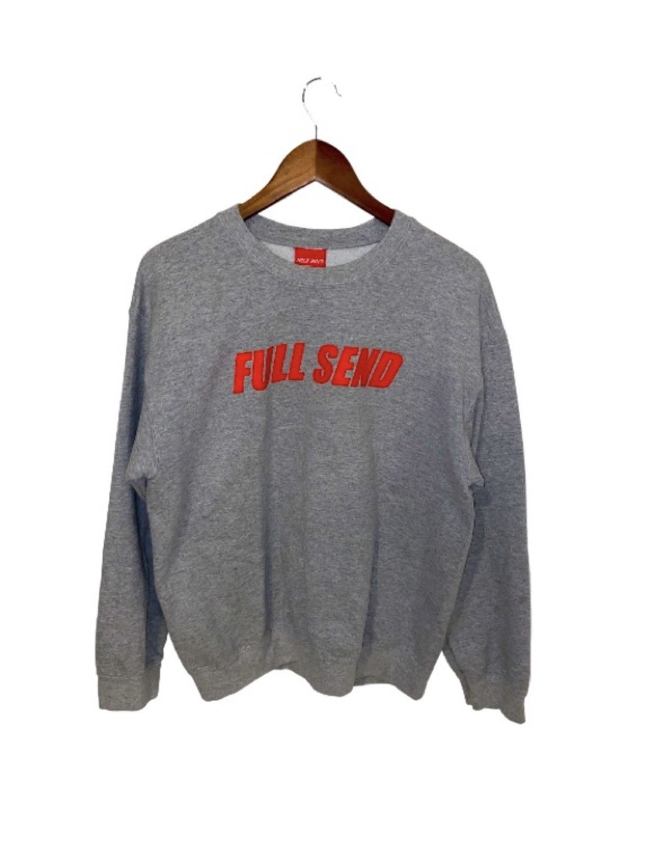 image of Full Send By Nelk Boys Full Send By Nelk Crewneck in Grey, Men's (Size Medium)