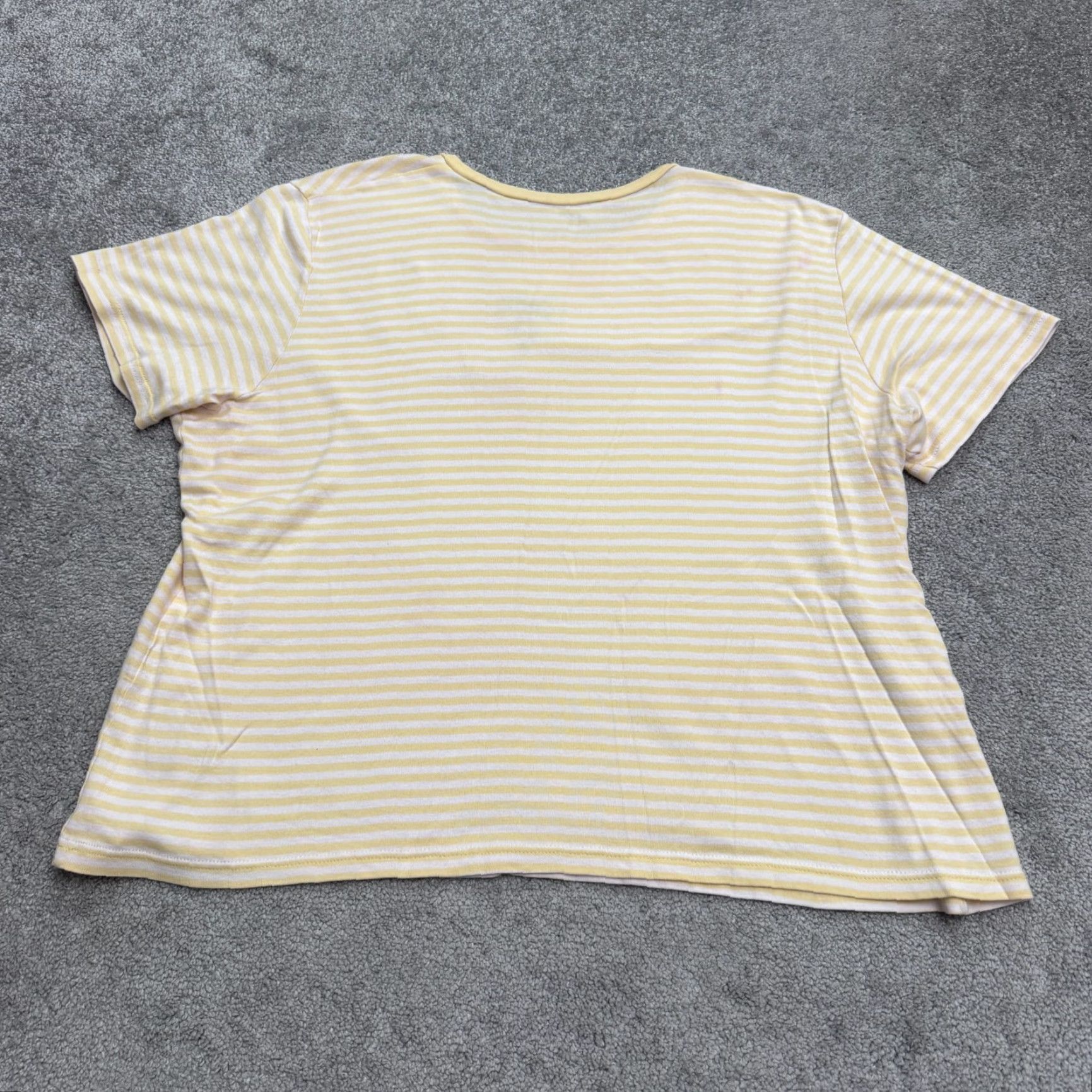 Vintage VINTAGE Y2K T-Shirt Striped Knit 100% Cotton Yellow White Sequin Crew Neck Women 3X Plus Size Size XXL / US 16-18 / IT 52-54 - 2 Thumbnail