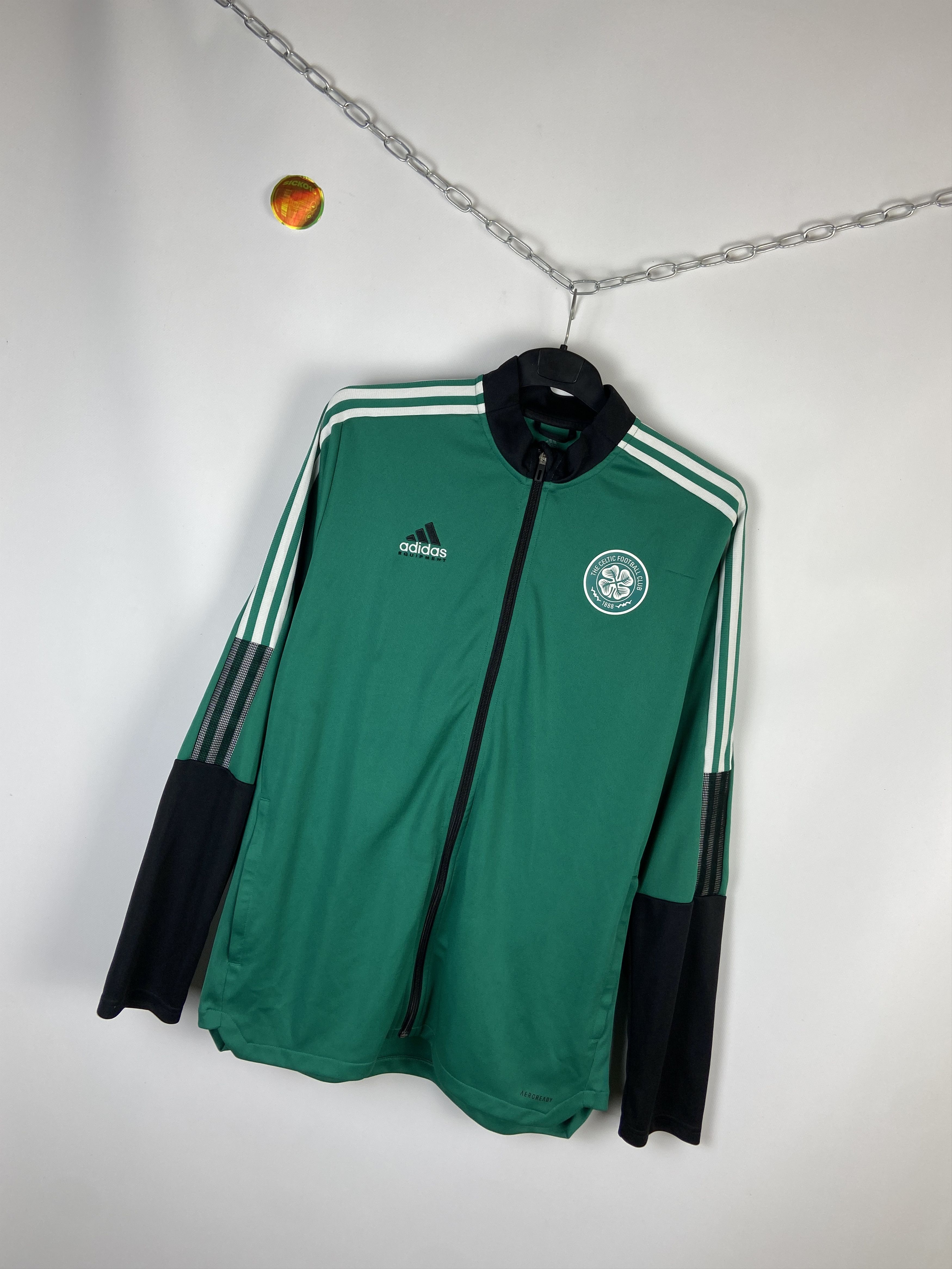 Adidas × Vintage Adidas Celtic FC Track Top Training Jacket Football Soccer Size US XL / EU 56 / 4 - 2 Thumbnail