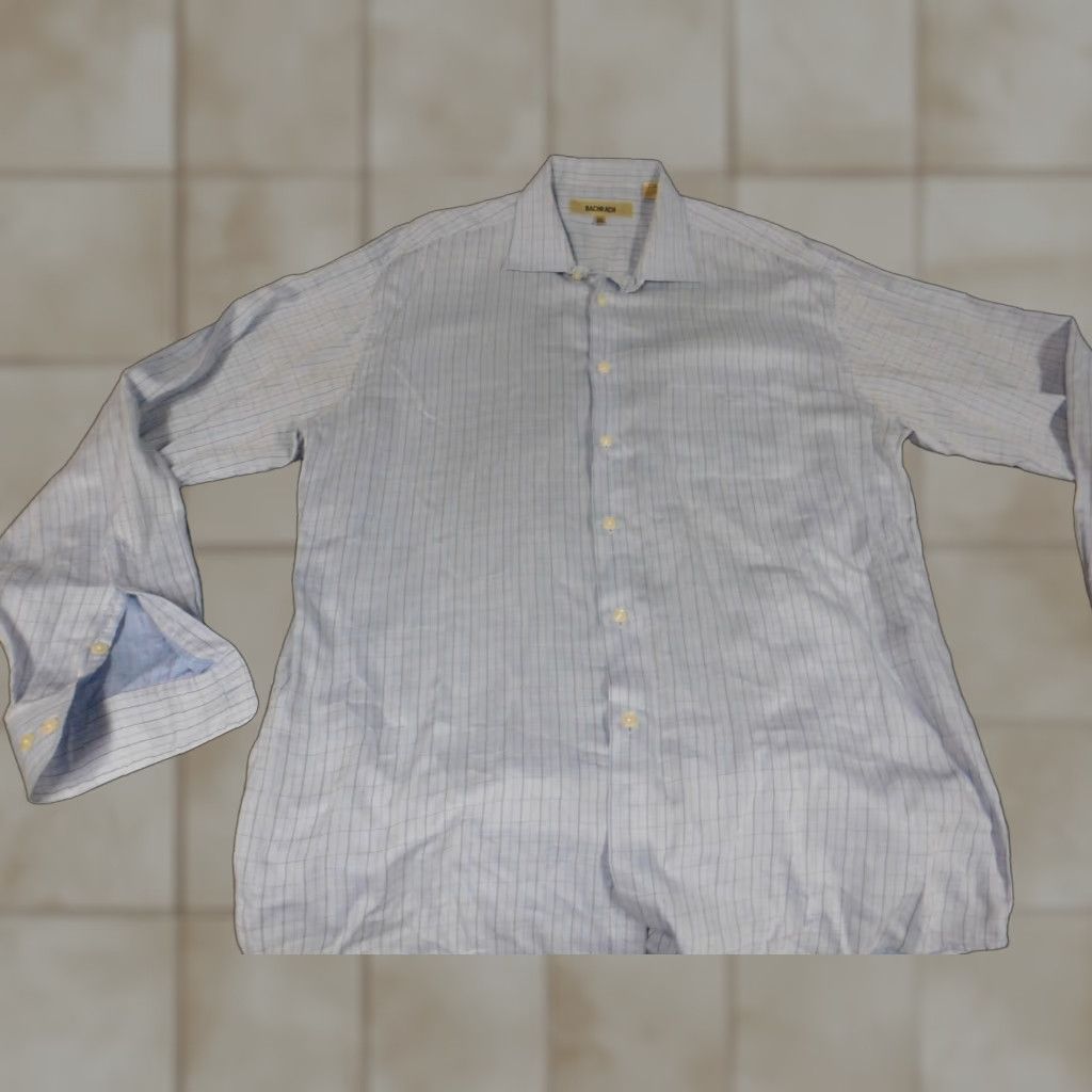 Vintage Bachrach Mens Shirt Dress Shirt Blue Plaid Button-Down 16.5 Regular Collar Non-Iron Breathable Size US XL / EU 56 / 4 - 1 Thumbnail