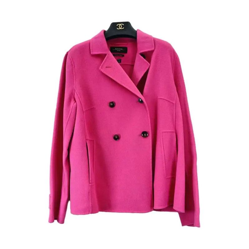 Max Mara MaxMara Women's Pink Wool Short Coat 0089 Size XL / US 12-14 / IT 48-50 - 1 Thumbnail