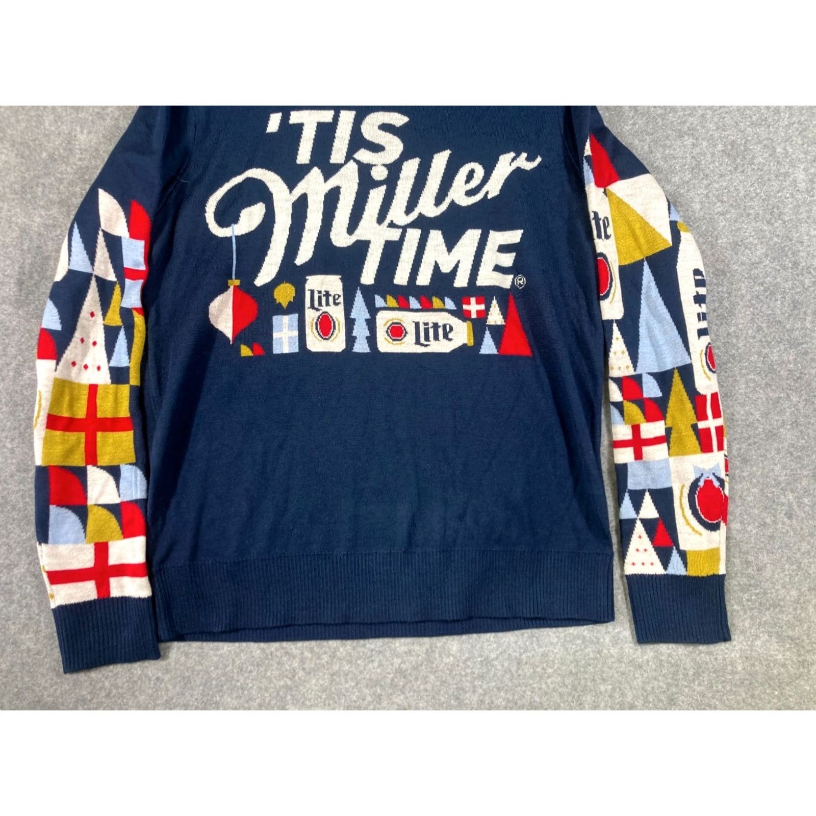 Vintage Miller Lite Christmas Holiday Ugly Pullover Sweater Mens XL Blue Graphic Crew Neck Long Sleeve Knit Size US XL / EU 56 / 4 - 4 Thumbnail