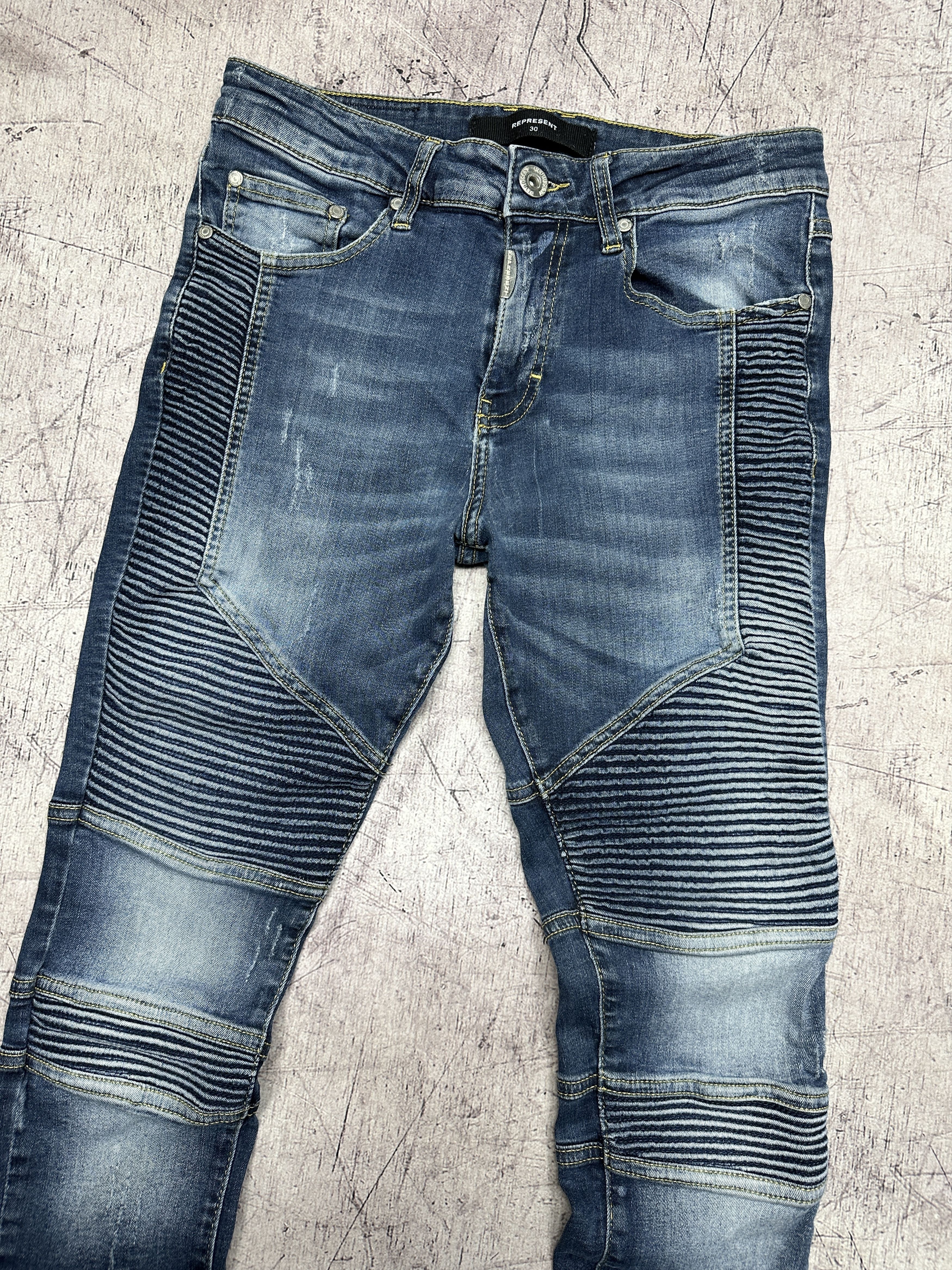 Represent Clo. Represent Mens Biker Distressed Jeans Denim Pants Size US 30 / EU 46 - 2 Thumbnail