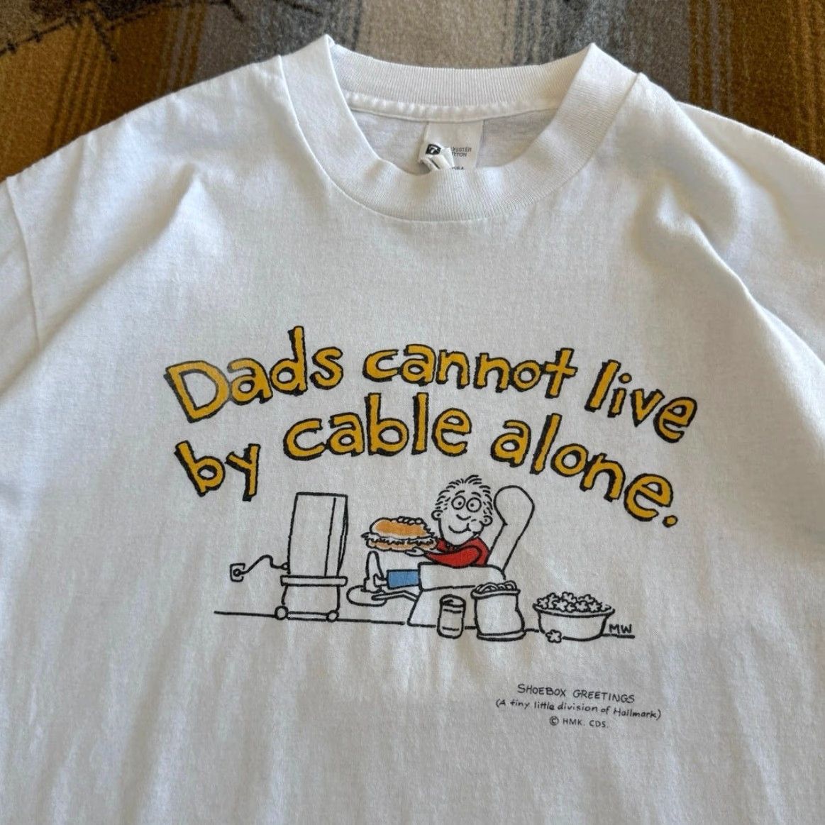 Vintage VINTAGE 90s Hallmark Funny T-Shirt Men Large White Crew Neck Short Sleeve Cartoon Dad Humor Shirts Size US L / EU 52-54 / 3 - 3 Thumbnail