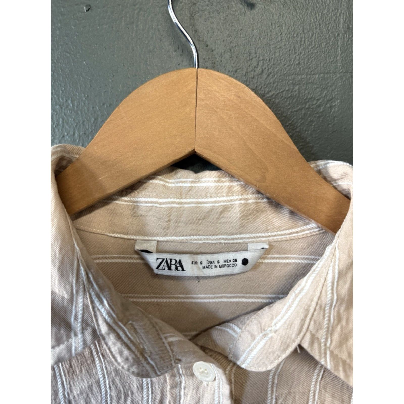 Zara VINTAGE Zara Womens Brown Long Sleeve Striped Button-Up Shirt Size Small Size S / US 4 / IT 40 - 3 Thumbnail