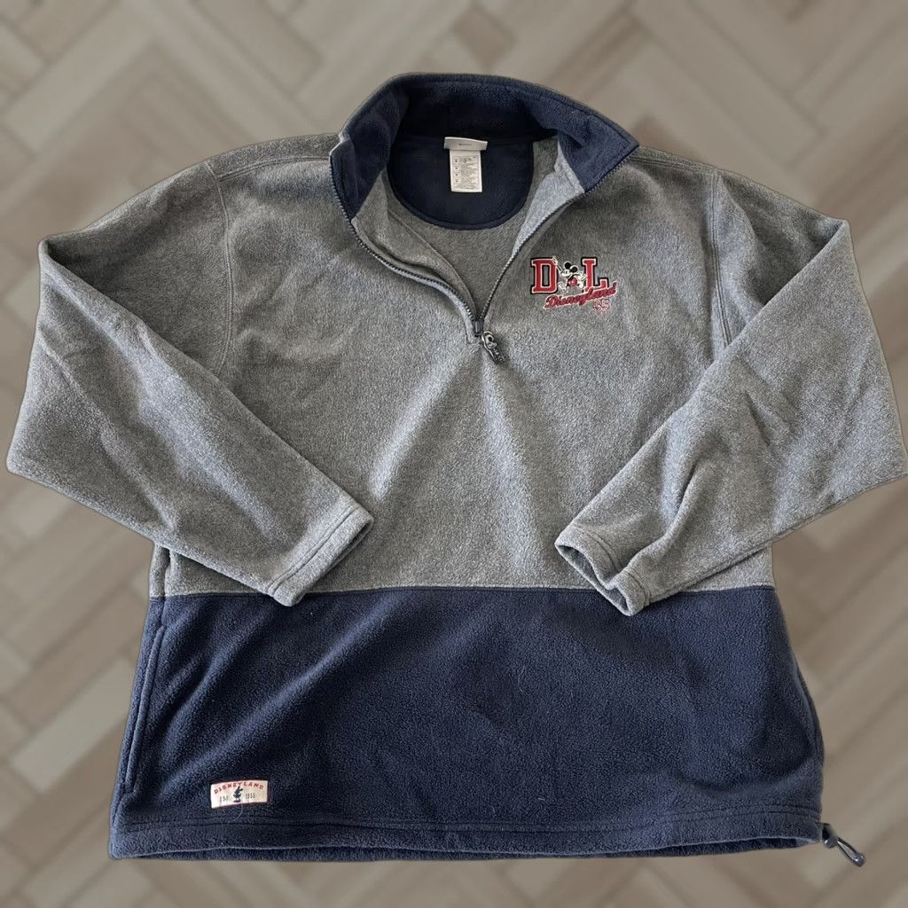 Disney Disneyland Fleece 1/4 Zip Pullover Jacket Men's M Gray Size US M / EU 48-50 / 2 - 1 Thumbnail