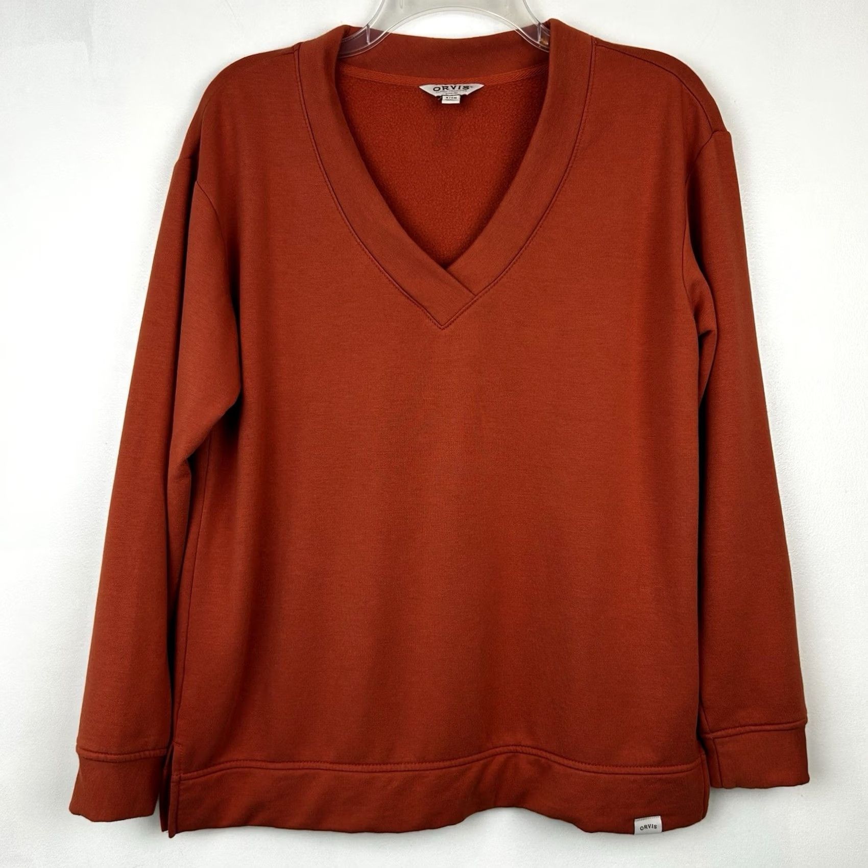 Orvis Orvis Sweatshirt Womens Small Tunic V-Neck Lightweight Collarless Knit Pullover Size S / US 4 / IT 40 - 2 Thumbnail