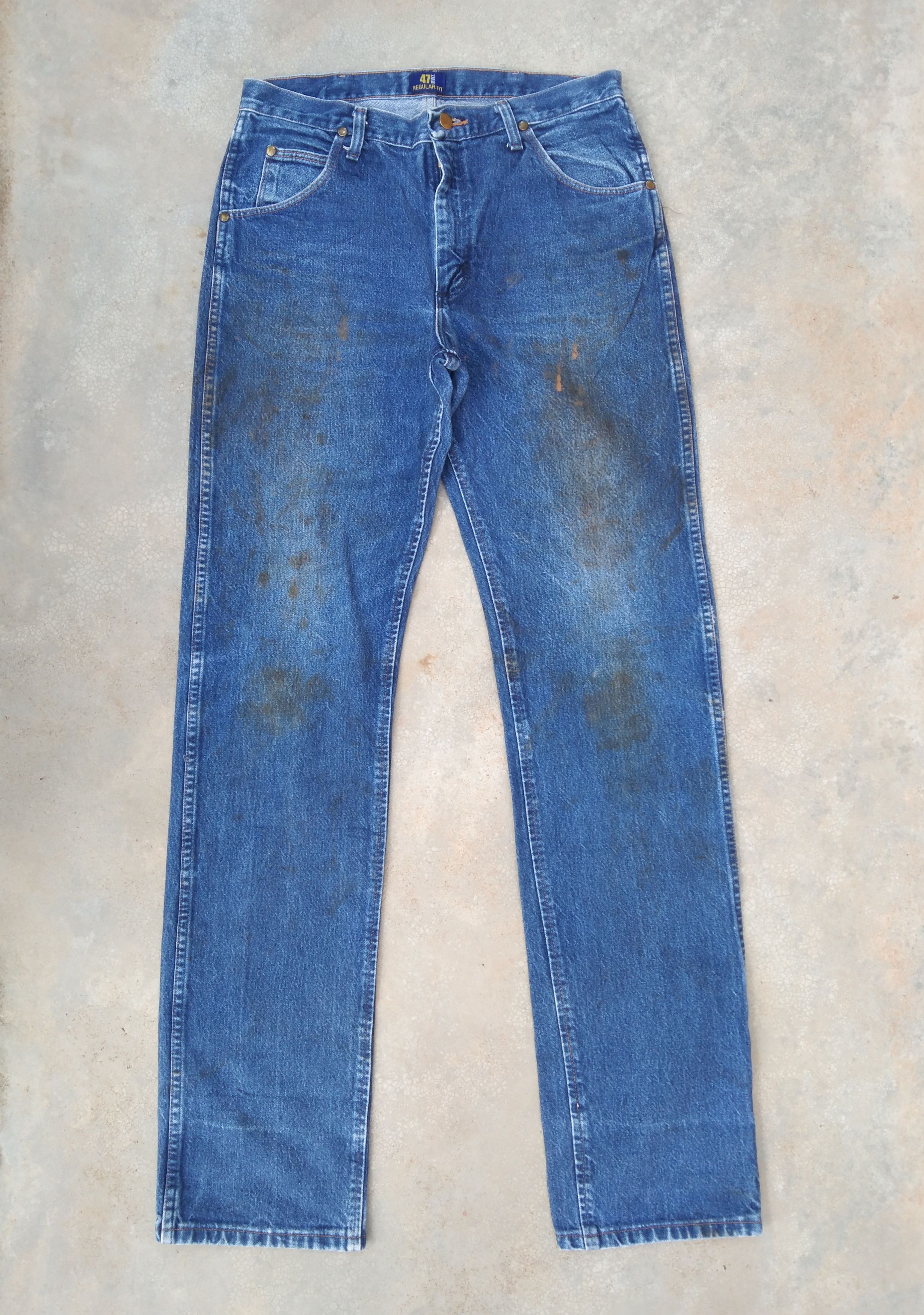 Wrangler 90s Vintage Wrangler Distressed Jeans 32x36 Size US 32 / EU 48 - 1 Thumbnail