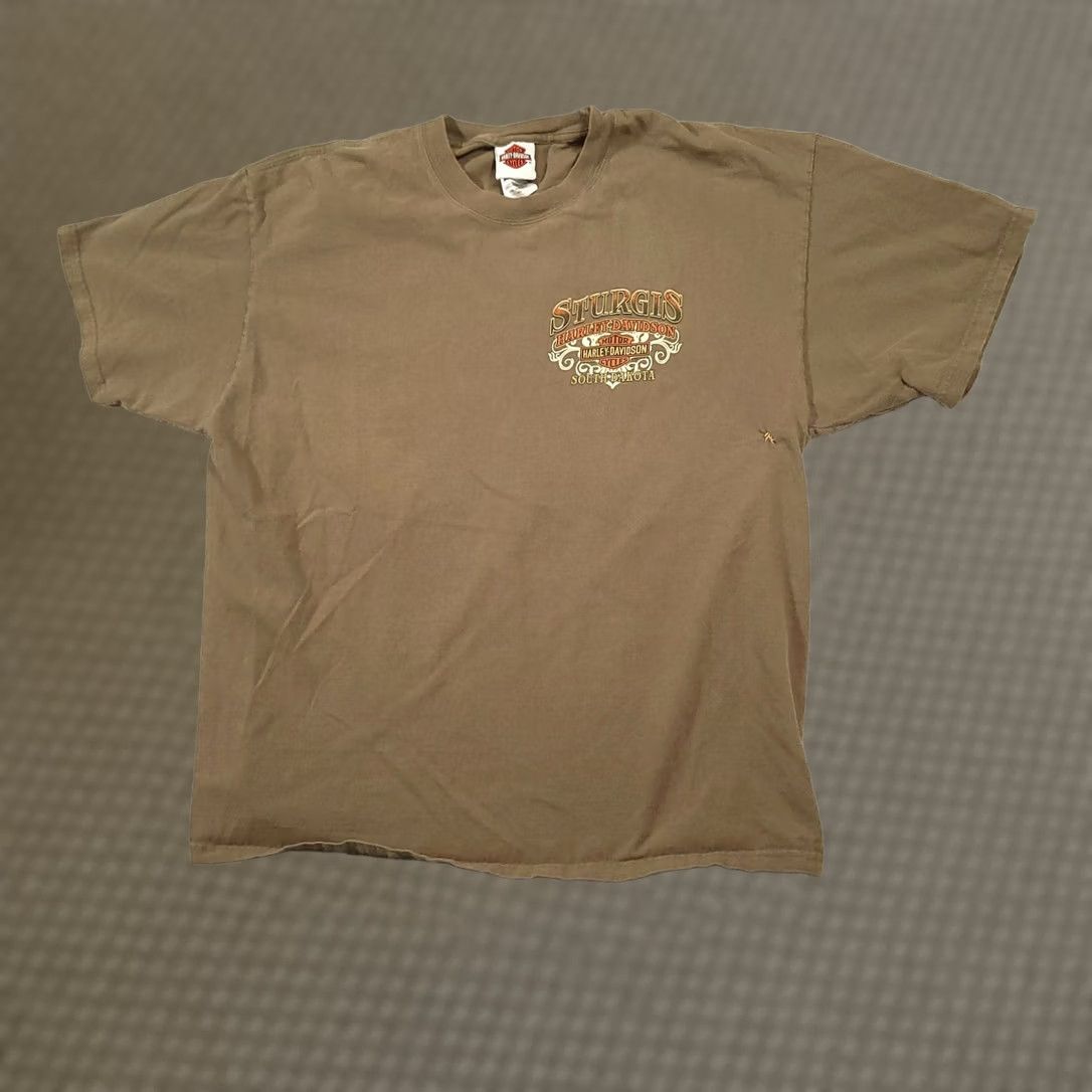 Harley Davidson VINTAGE Harley-Davidson Sturgis South Dakota Shirt Mens XL Green Double Sided Motorcycle T-Shirt Graphic Print Logo Size US XL / EU 56 / 4 - 1 Thumbnail