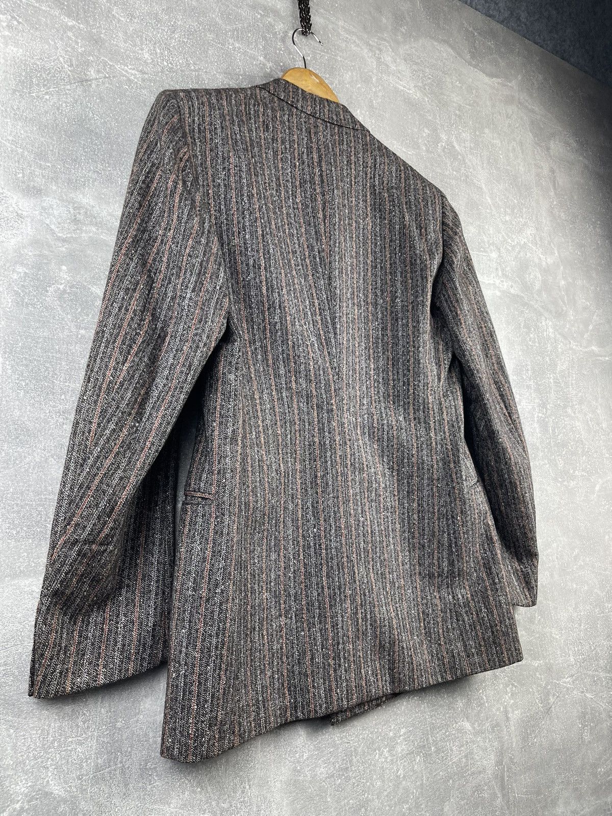 Lubiam Lubiam Luxury Old Money Wool Stripped Doublebreasted Suit Size 48L - 6 Thumbnail