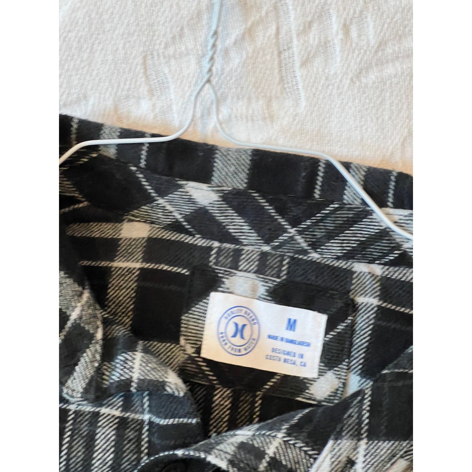 Hurley Hurley Black White Checkered Flannel Mens M Size US M / EU 48-50 / 2 - 3 Thumbnail