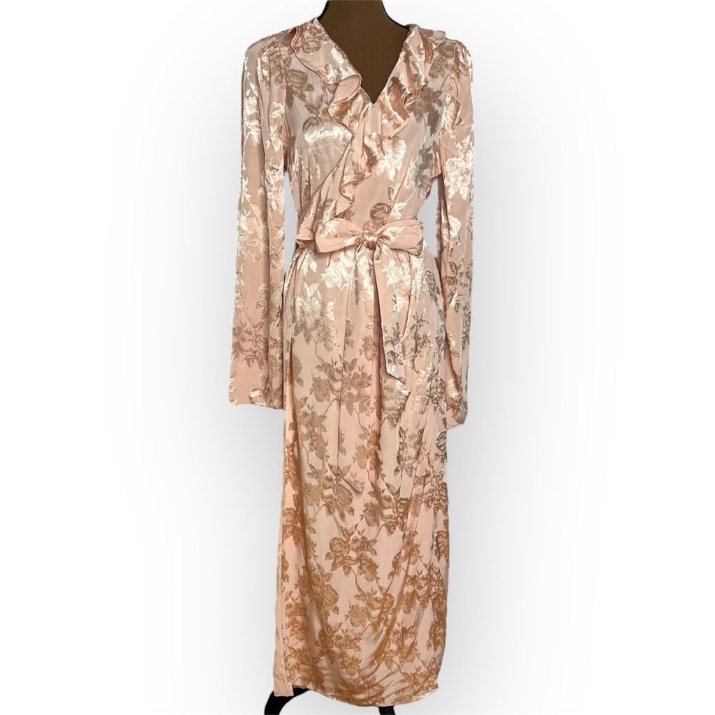 Reformation Lovers + Friends, Bali Kimono Dress Ruffle Neckline Floral S Size M / US 6-8 / IT 42-44 - 10 Thumbnail