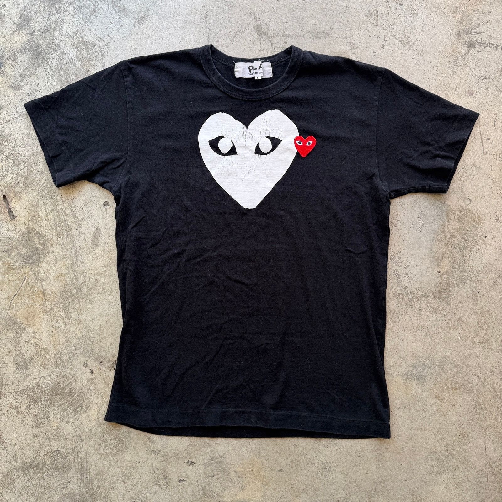 Comme des Garcons Comme des Garçons Double Play Heart Logo Tee Black Size L Size US M / EU 48-50 / 2 - 1 Thumbnail