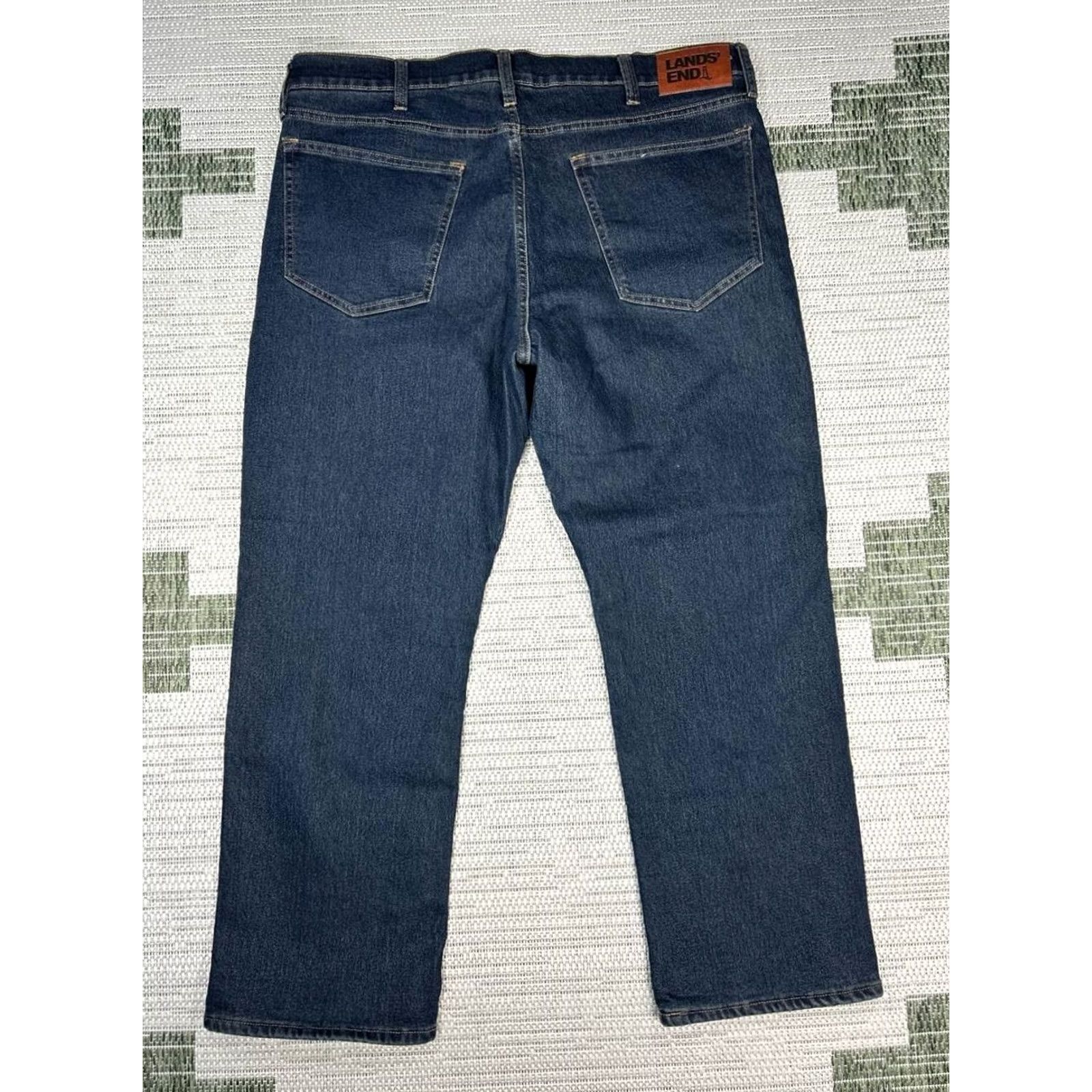 Lands' End Lands' End Jeans Men 38 Blue Denim Straight 5-Pocket Regular Rise Mid Lined 38x29 New Size US 38 / EU 54 - 2 Thumbnail