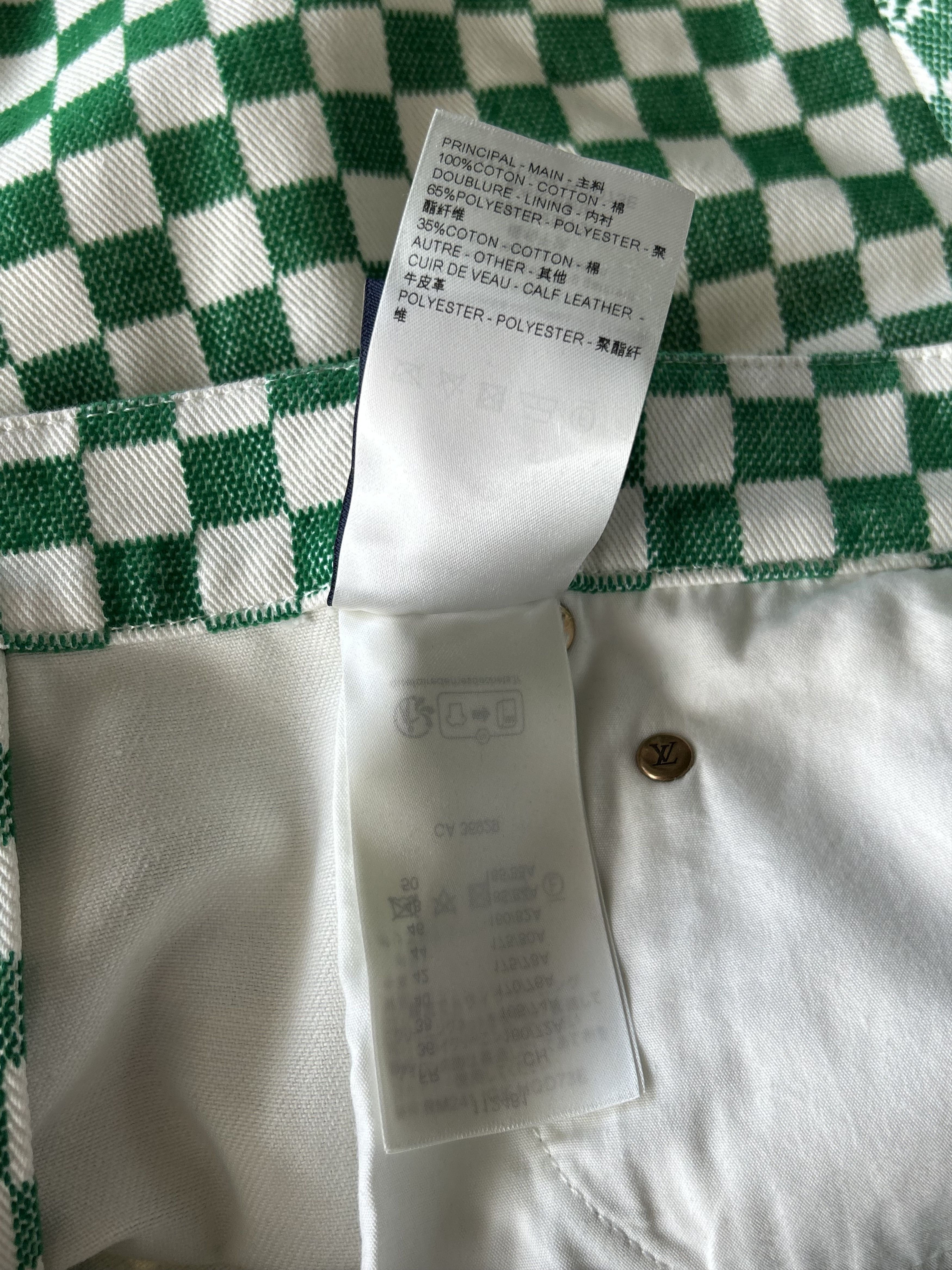 Louis Vuitton Louis Vuitton Green & White Damier Jeans Size US 44 / EU 60 - 5 Thumbnail