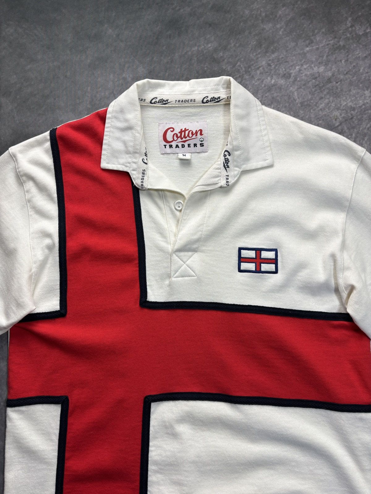 Cotton Traders Vintage England Rugby Shirt St. George Cross Union Jack Flag Size US M / EU 48-50 / 2 - 3 Thumbnail