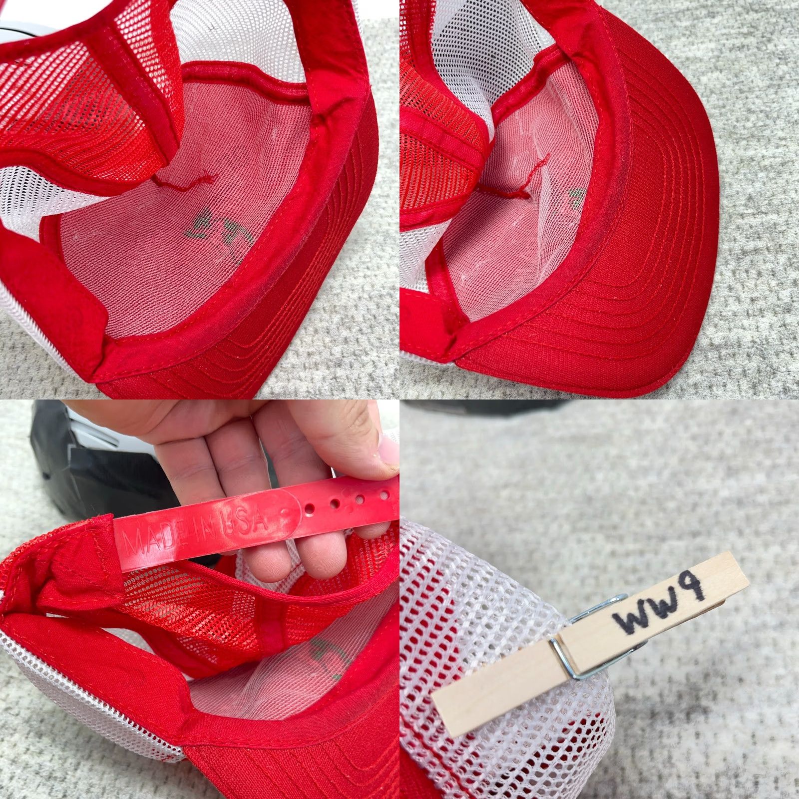 Vintage Vintage 80s Trucker Hat Cap SnapBack Pinwheel Red Gray USA Repair Turtle Made In Size ONE SIZE - 8 Thumbnail