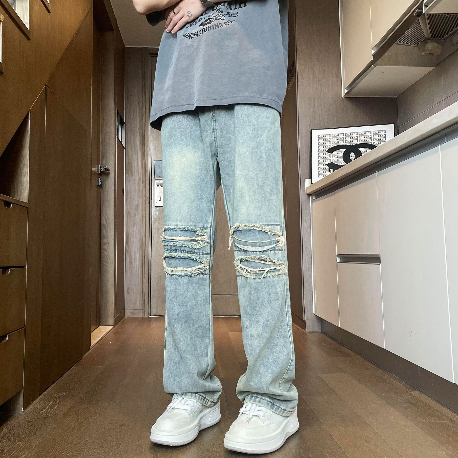 Japanese Brand × Jean Retro loose straight leg micro flared jeans Size US 32 / EU 48 - 2 Thumbnail
