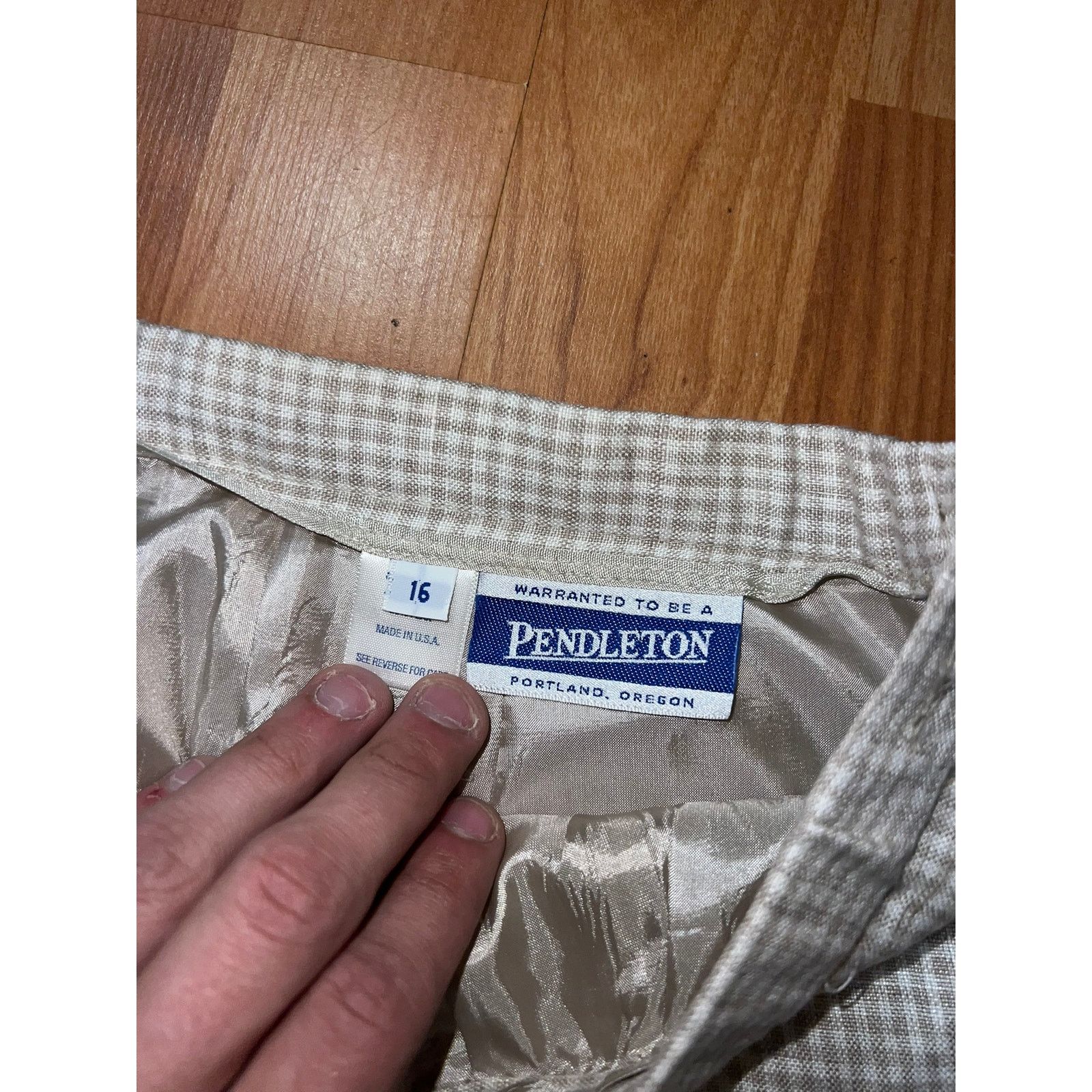 Pendleton Vintage Pendleton White Skirt Light Brown Cream Size 16 Size 32" / US 10 / IT 46 - 3 Thumbnail