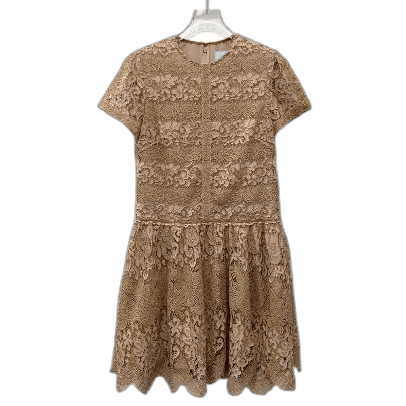 Valentino Valentino Pink Brown Cotton Lace Dress Size M / US 6-8 / IT 42-44 - 1 Thumbnail