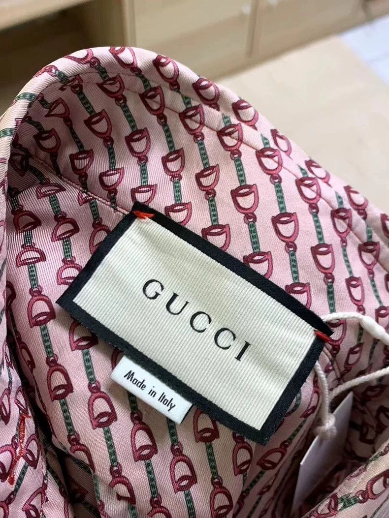 Gucci Gucci Silk horseshoe printed long-sleeved shirt 2501-Nextar Size US XXS / EU 40 - 5 Thumbnail