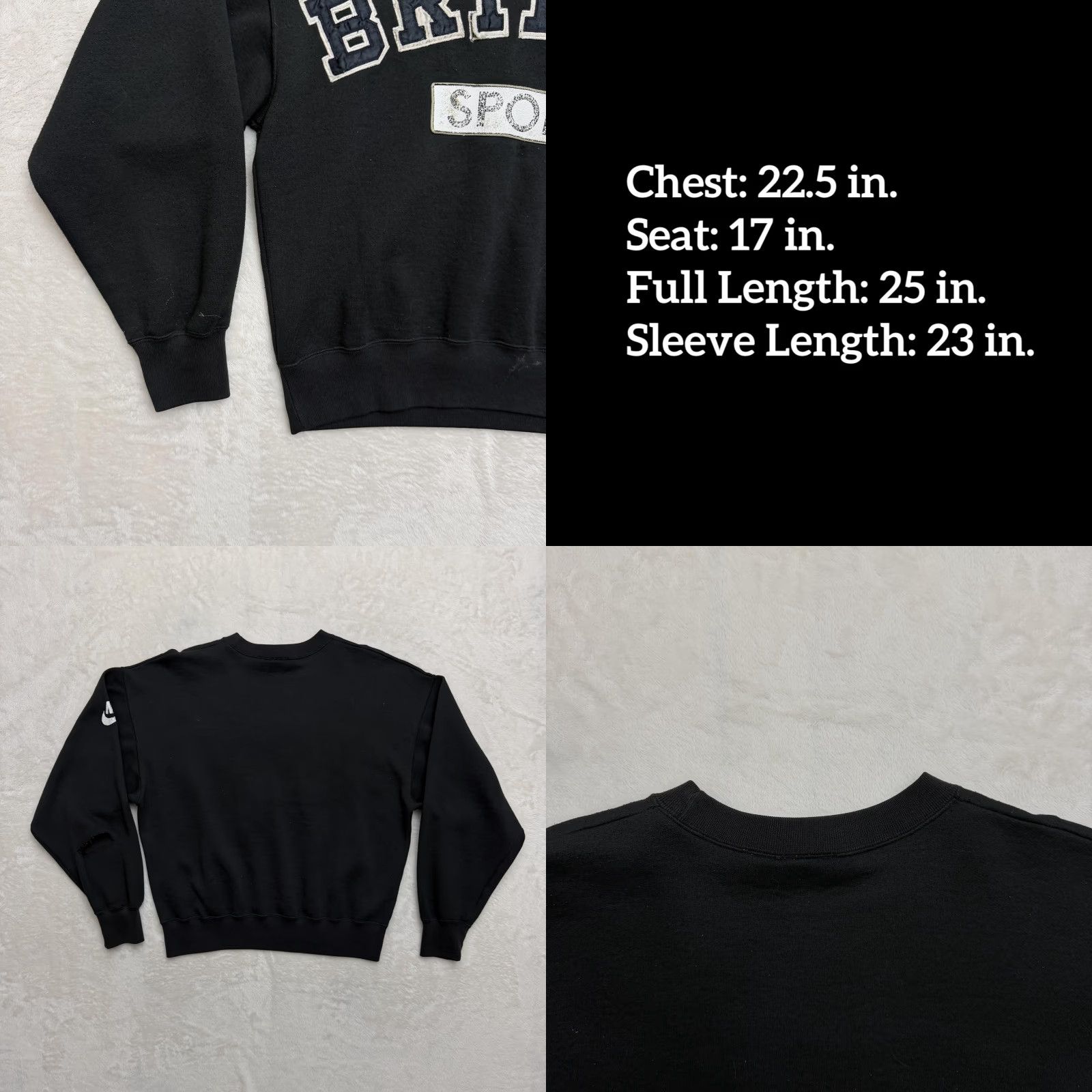 Nike VINTAGE Nike British Sport Sweatshirt Mens Medium Black Pullover Crewneck Graphic Print Logo RF Size US M / EU 48-50 / 2 - 8 Thumbnail
