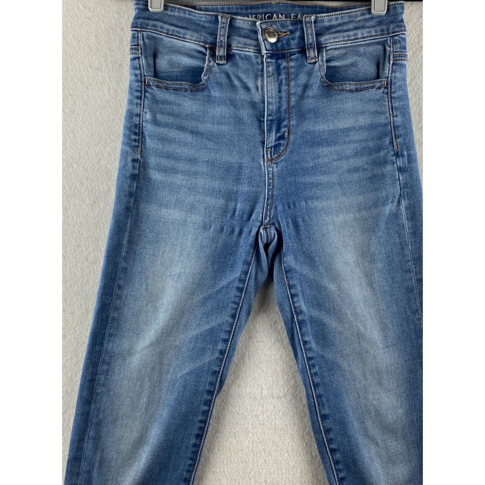 American Eagle Outfitters American Eagle Jeans Womens 6 High Rise Jegging Blue 27x29 Stretch Denim Ankle Regular 5-Pocket Design Womens Jeans Size 28" / US 6 / IT 42 - 2 Thumbnail