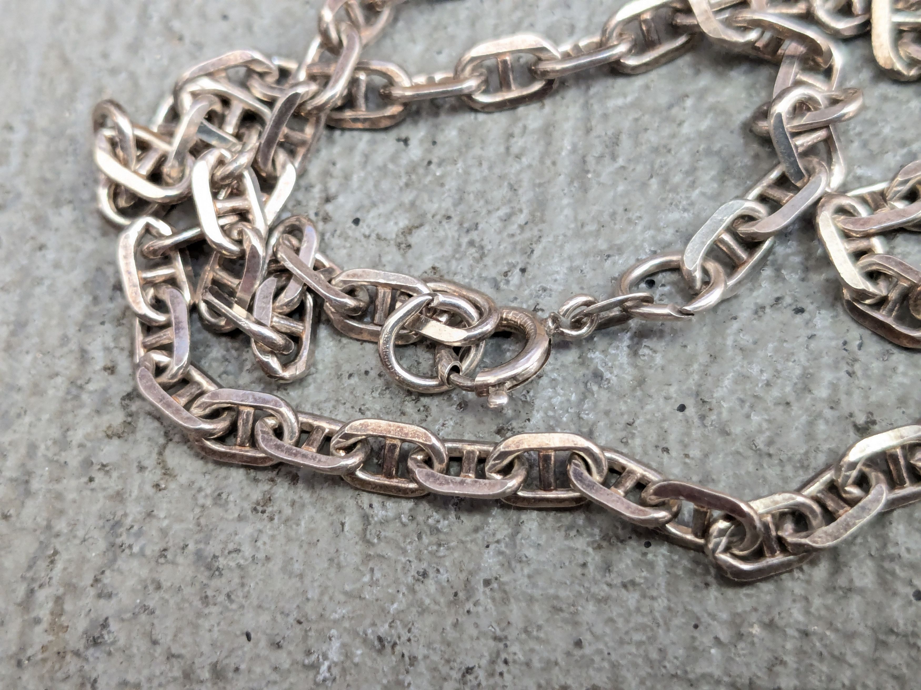 Sterling Silver Vintage Sterling Silver Necklace Mariner Anchor 16" Size ONE SIZE - 10 Thumbnail
