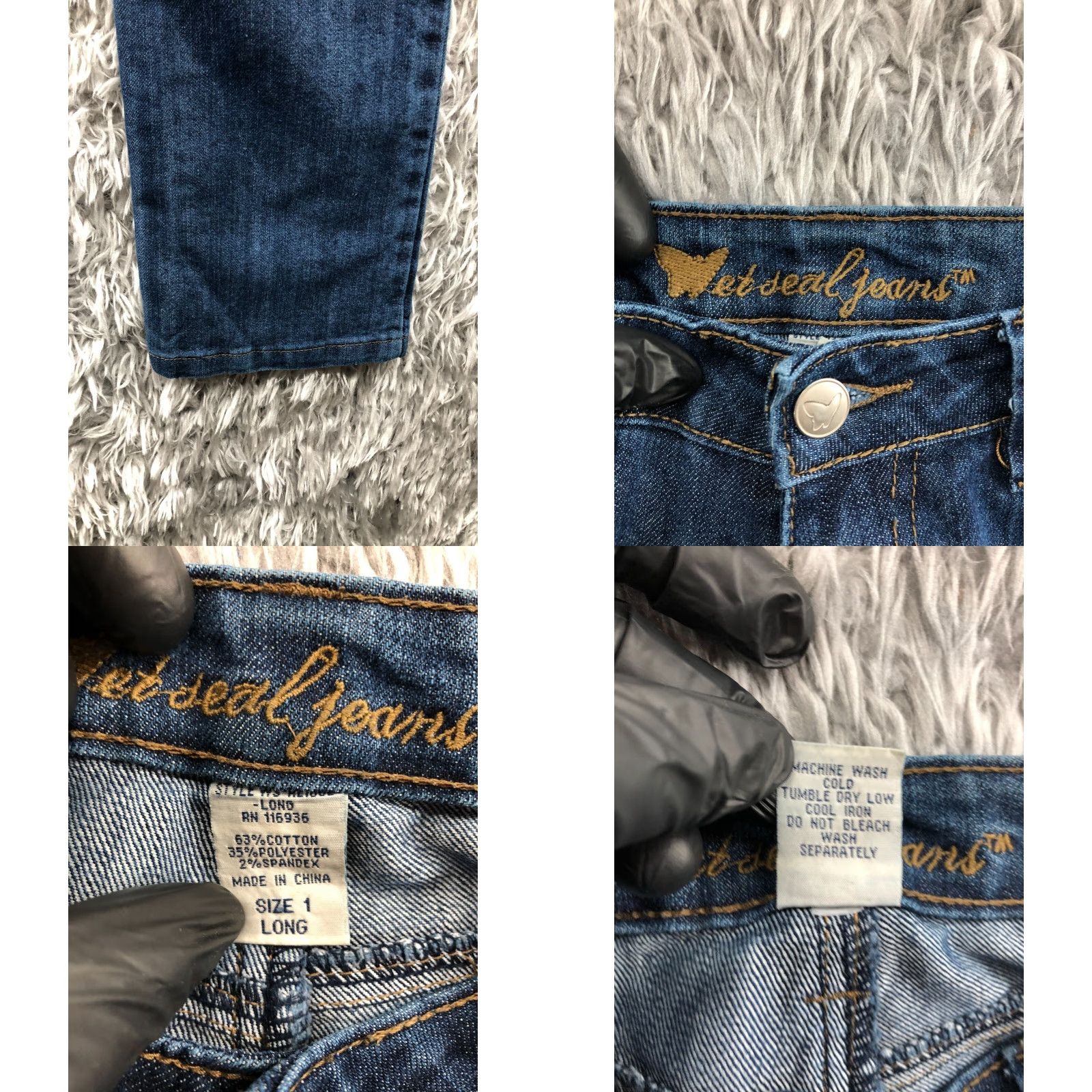Vintage Wet-seal Jeans Juniors Womens Size 1 Long Medium Wash Blue Size 25" / US 0 / IT 36 - 8 Thumbnail