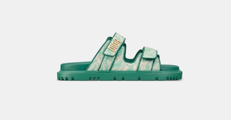 Dior o1w1db11124 Butterfly Print Slides in Sea Green Size US 8 / IT 38 - 1 Thumbnail