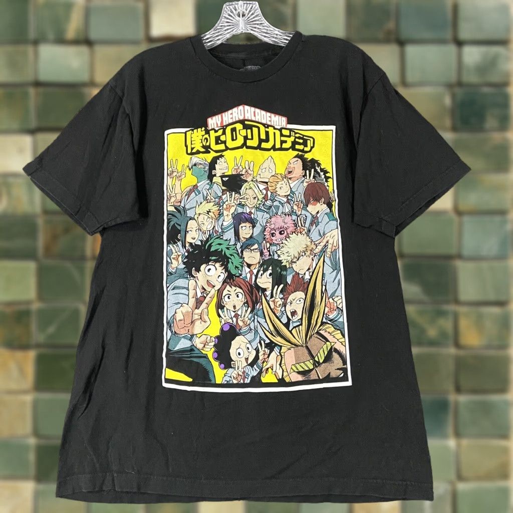 Vintage My Hero Academia Shirt Mens L Black Graphic Tee Hero Size US 33 - 1 Thumbnail